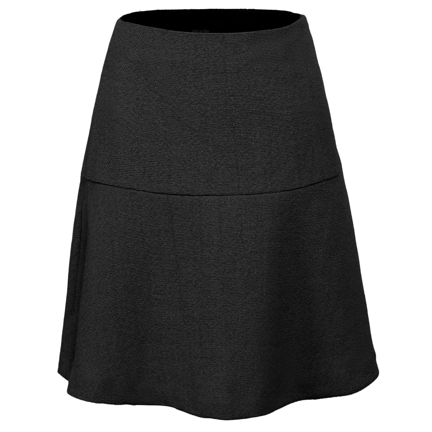 SMART AND JOY WOMEN'S FLOUNCE PANEL SKIRT - BLACK