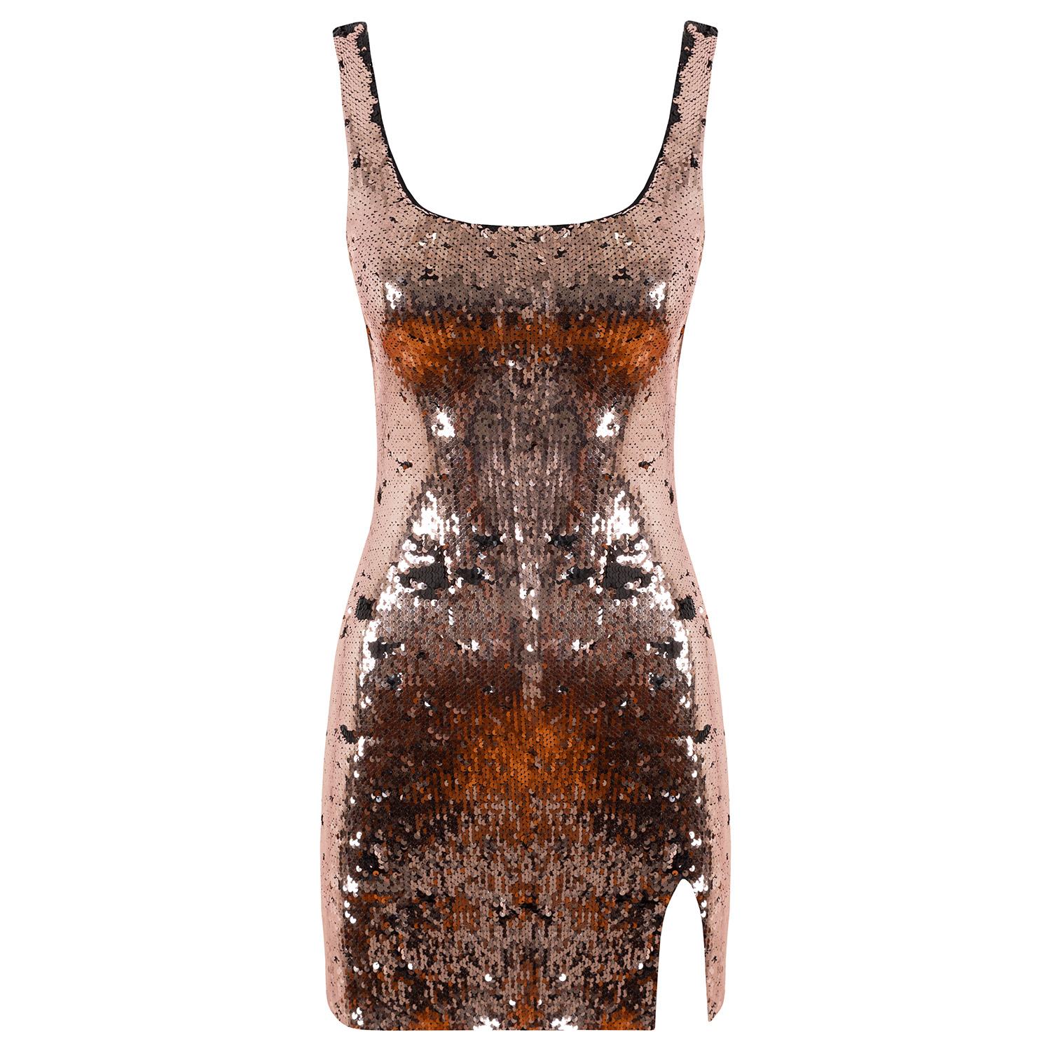 The Molc Women's Black / Brown Ophelia Dress Bronze In Brown