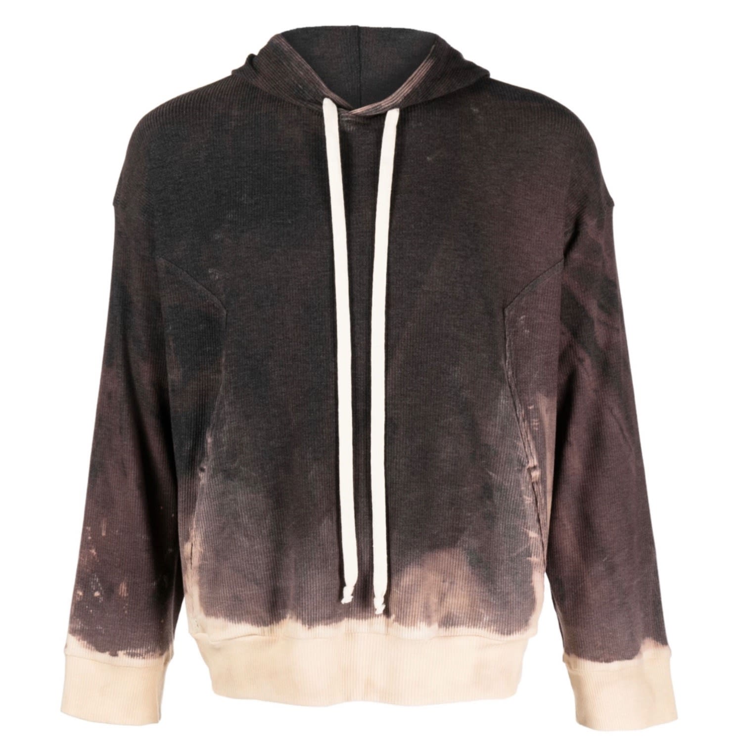 Brown Distressed Hoodie Large Tessitura