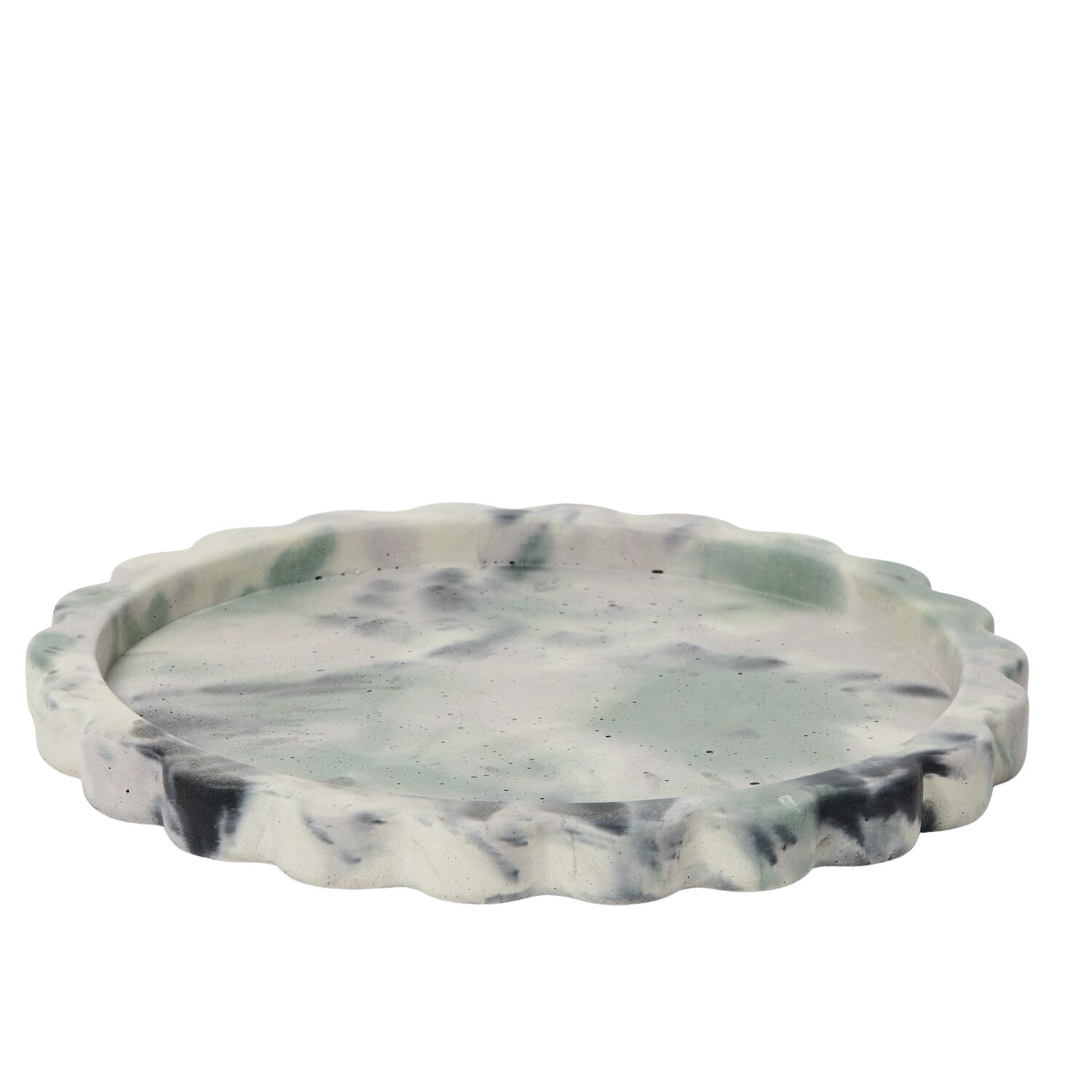 Green / Grey / Pink Concrete Scallop Tray - Green And Lilac Smith & Goat