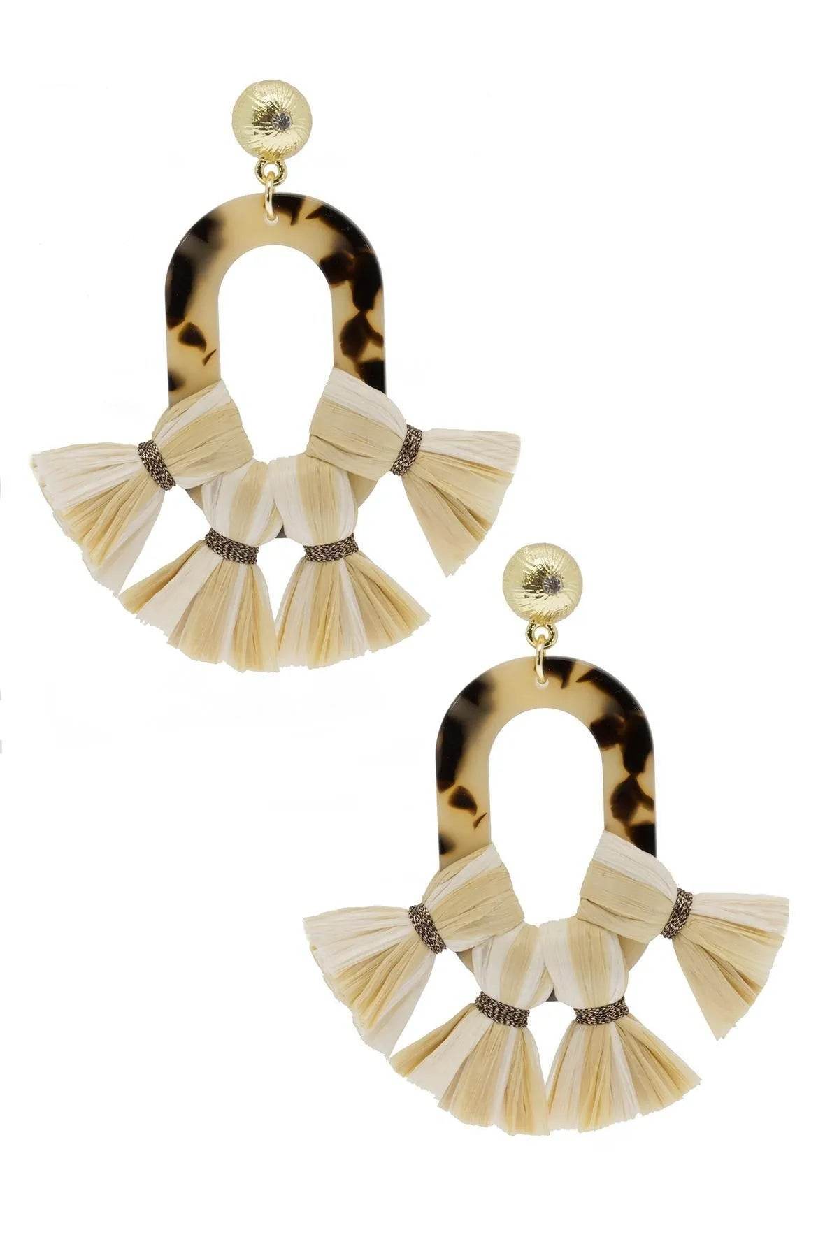 Saachi Women's White Resin And Multi Tassel Earrings