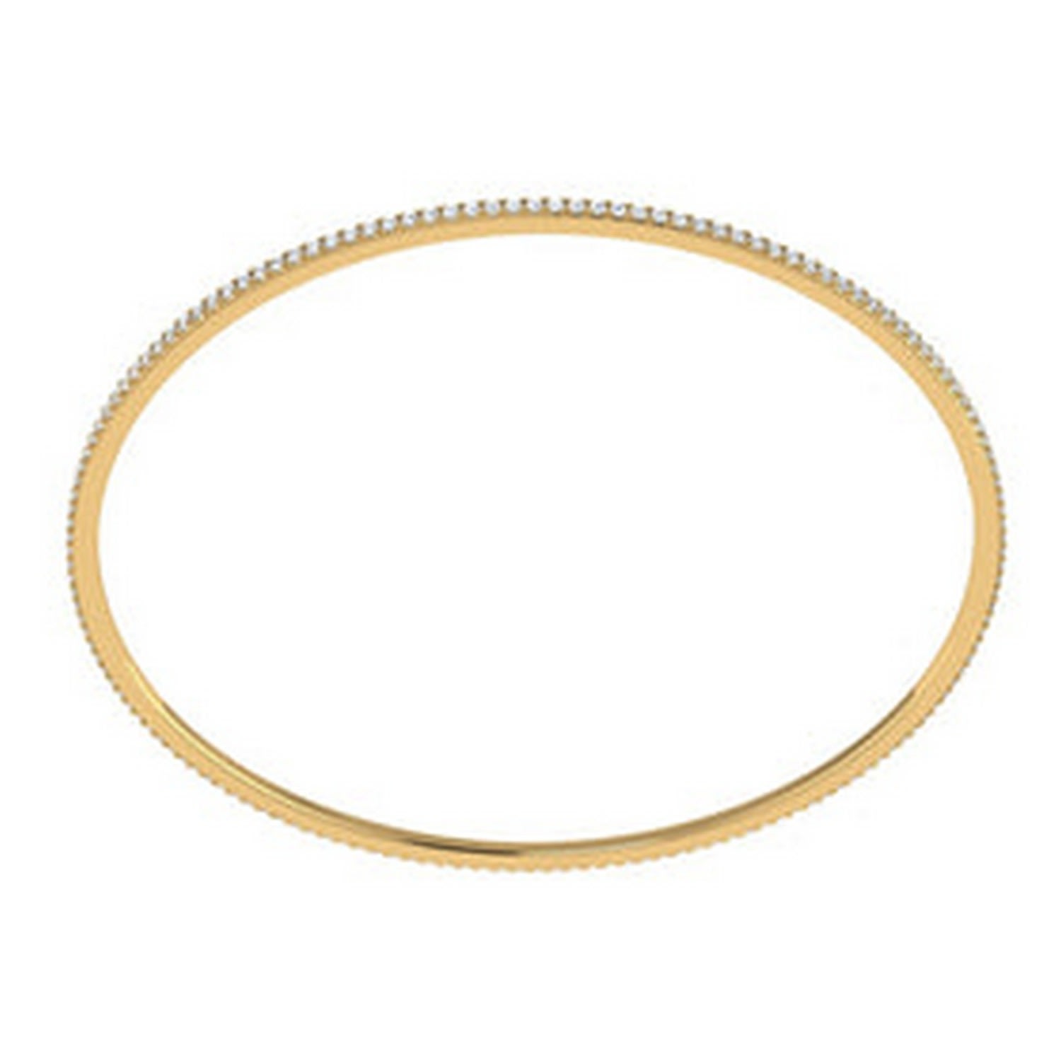Cervin Blanc Women's Yellow Gold Diamond Slip On Bangle