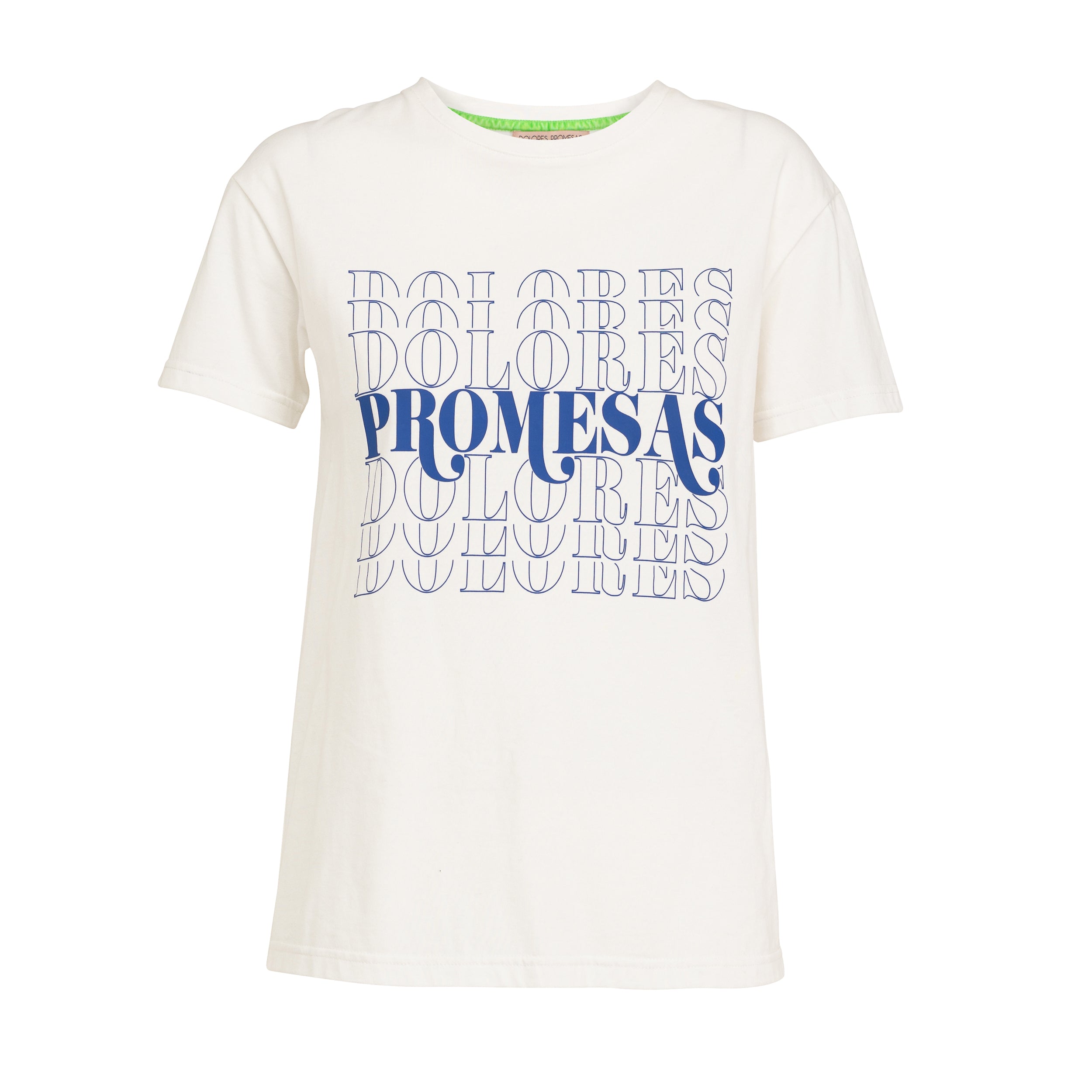 Dolores Promesas Women's Basic White Shirt With Lettering Promesas In White