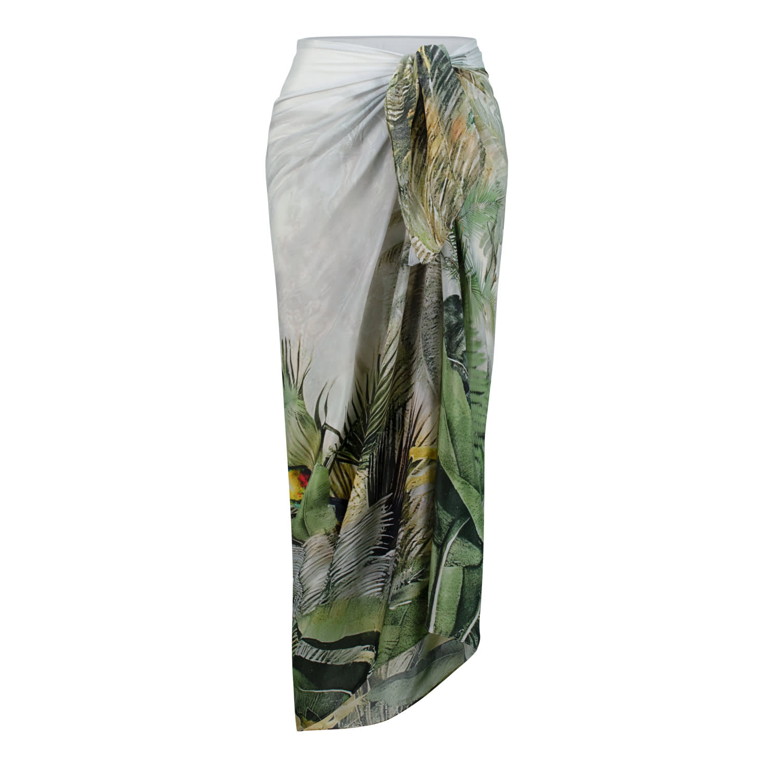 Dhara Sheth Dubai Women's Blue / Grey Wild Wings Bird In The Jungle Sarong