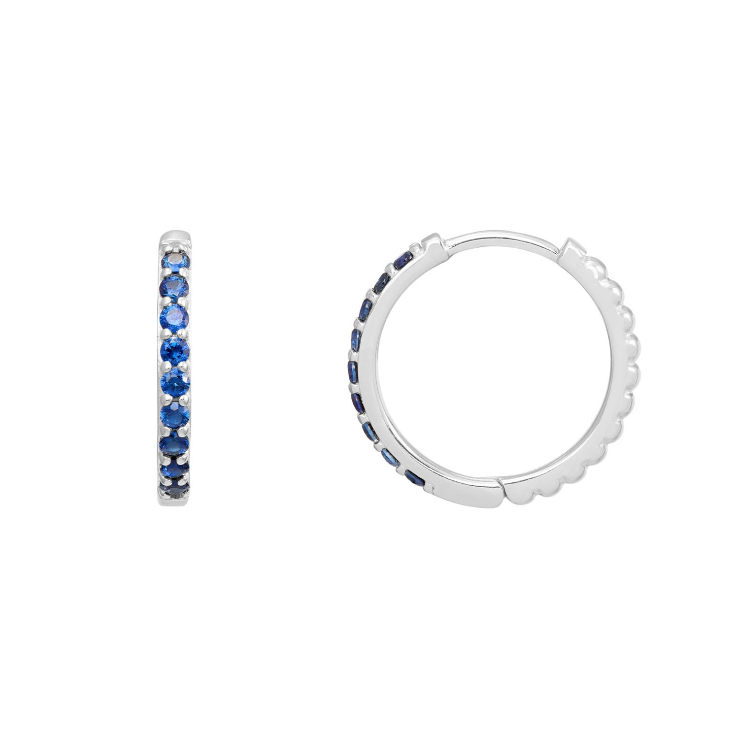 Women’s 15Mm Sapphire Lumiere Story Hoops In Silver Dower & Hall