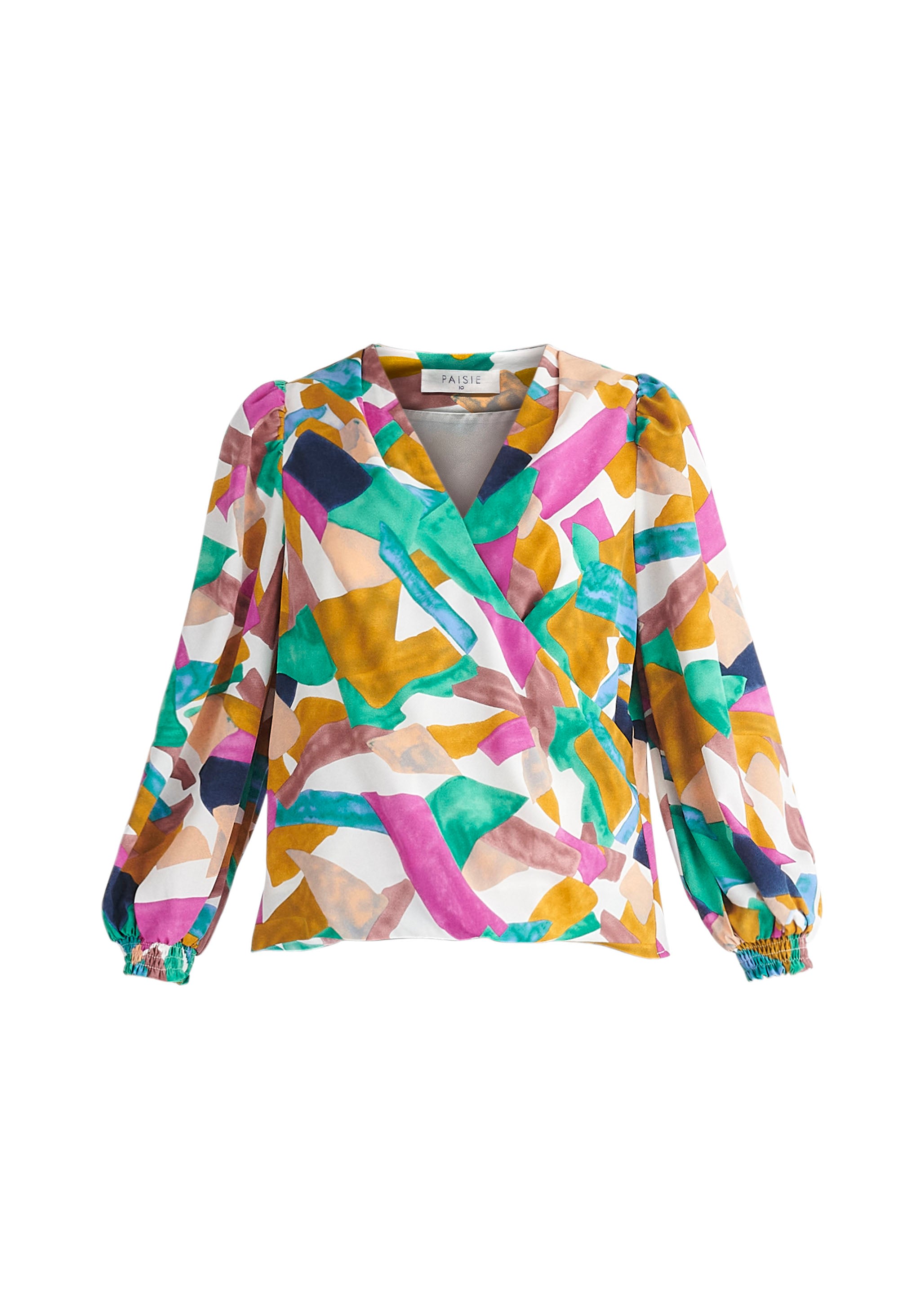 Women’s Geometrical Print Wrap Blouse Xxs Paisie