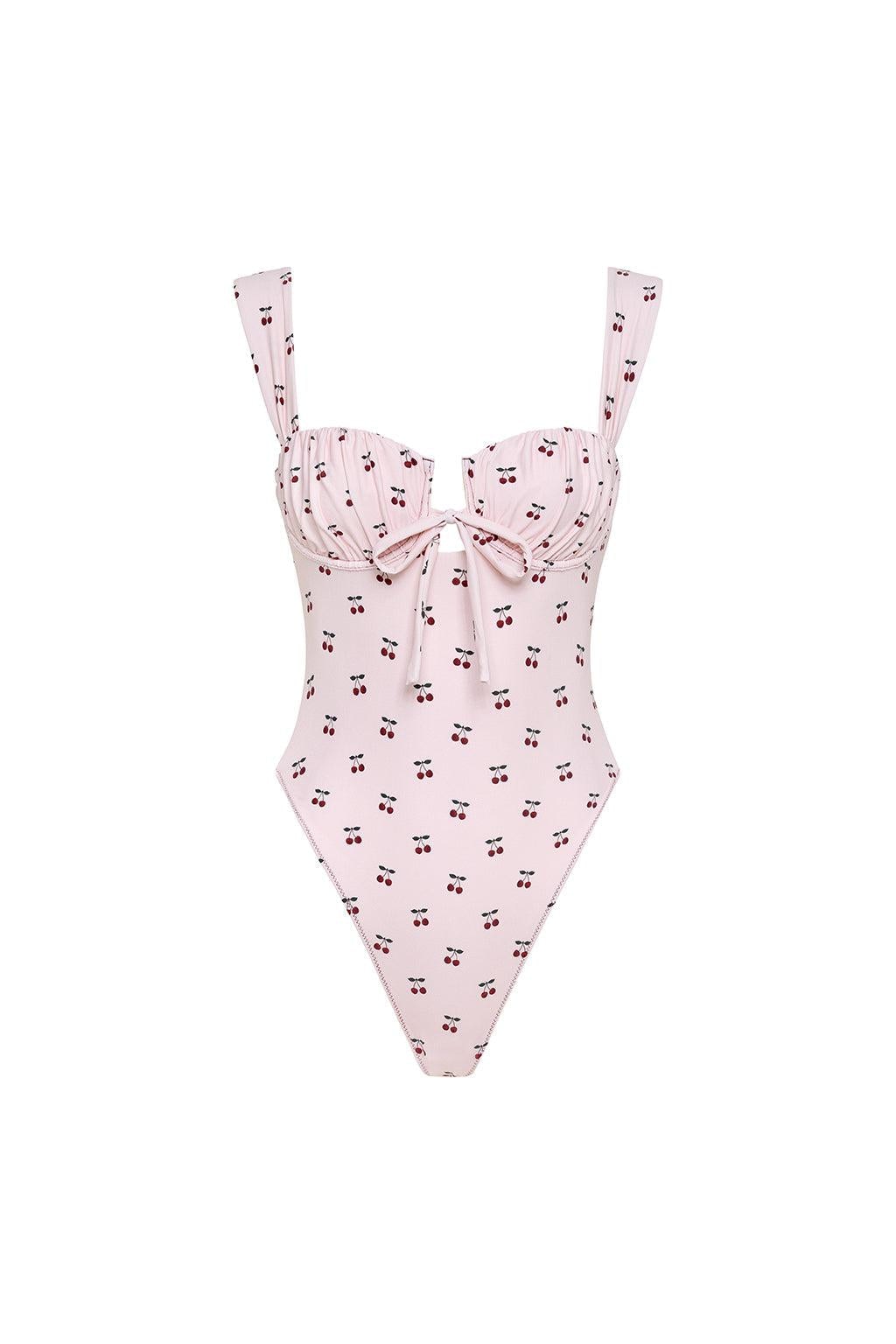 Women's Pink Cherries Petal Variation One-Piece | Large | Montce Swim