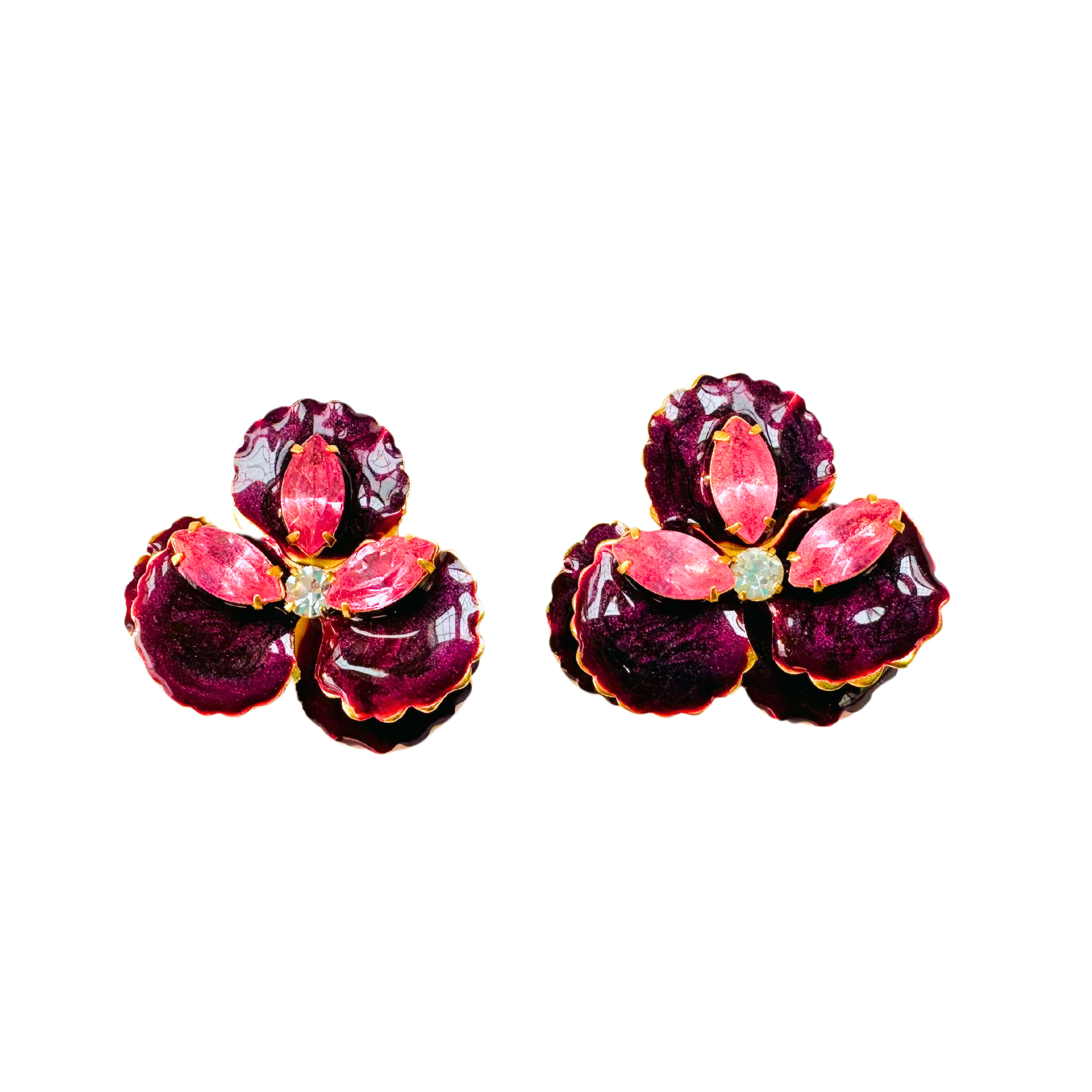 Women’s Red Plum Pansy Stud The Pink Reef