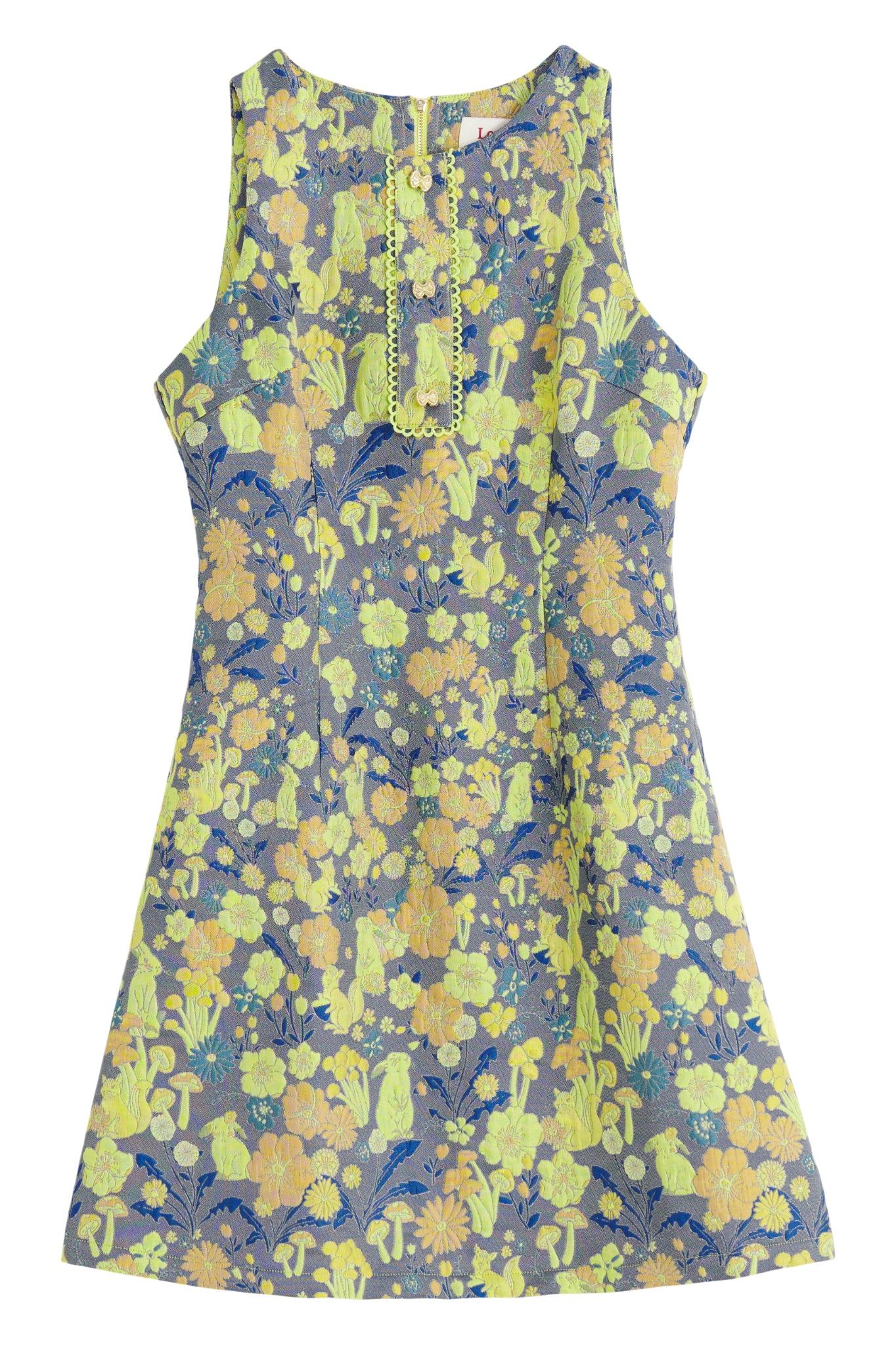 Women's Marcia Fairytale Jacquard A-Line Mini Dress - Yellow | Extra Small | Louche