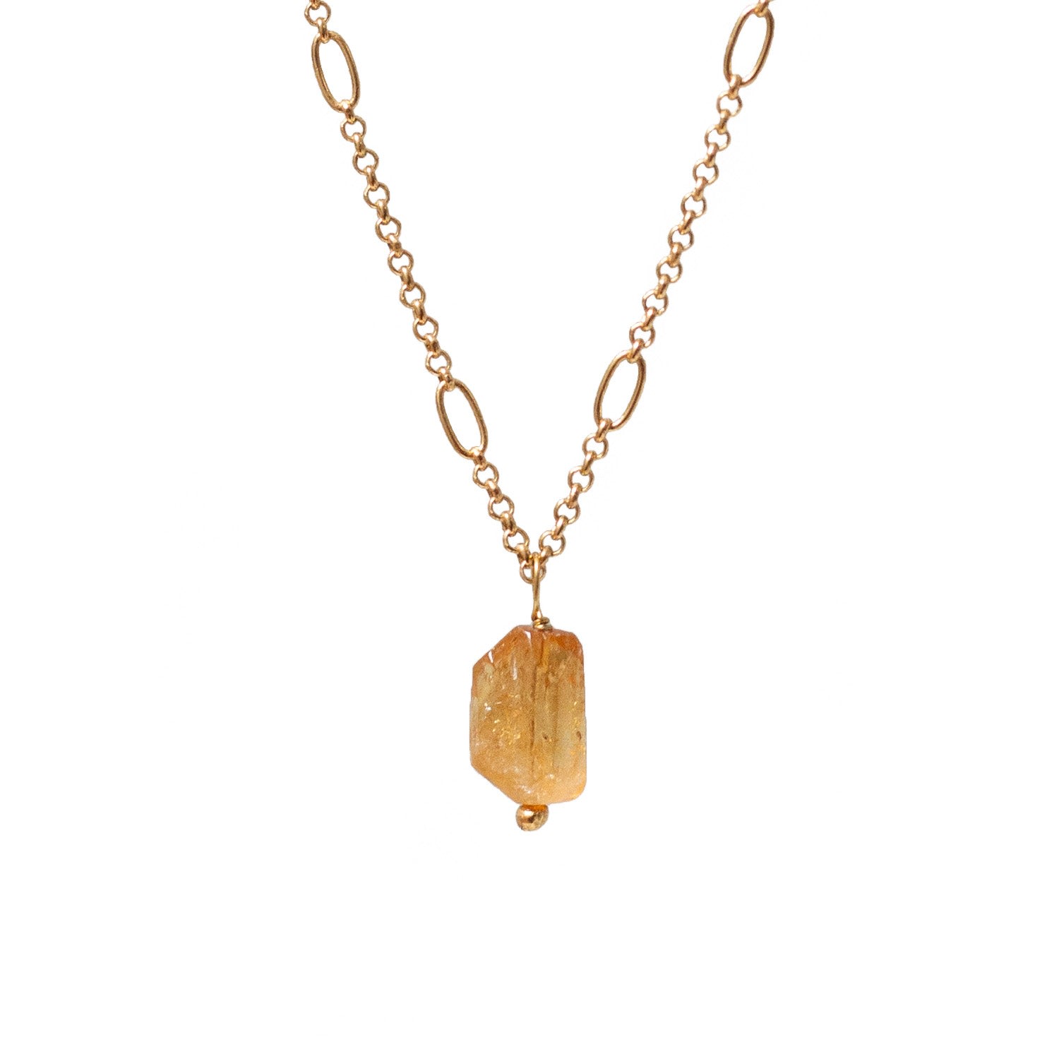 Mirabelle Jewellery Women's Yellow Ovala Chain With Warm Citrine In Gold