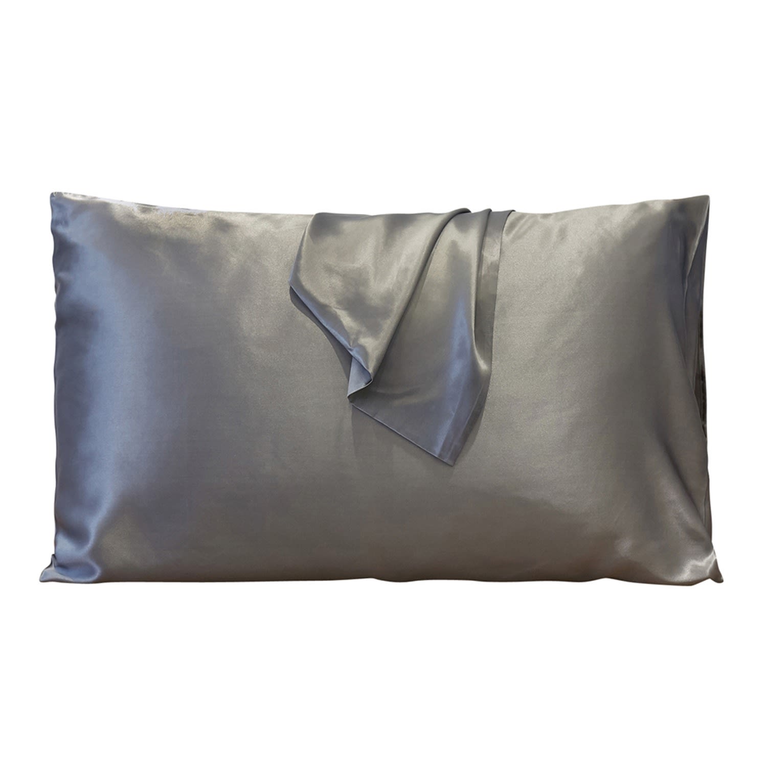 Soft Strokes Silk Pure Mulberry Silk Pillowcase - King Size - Grey In Grey