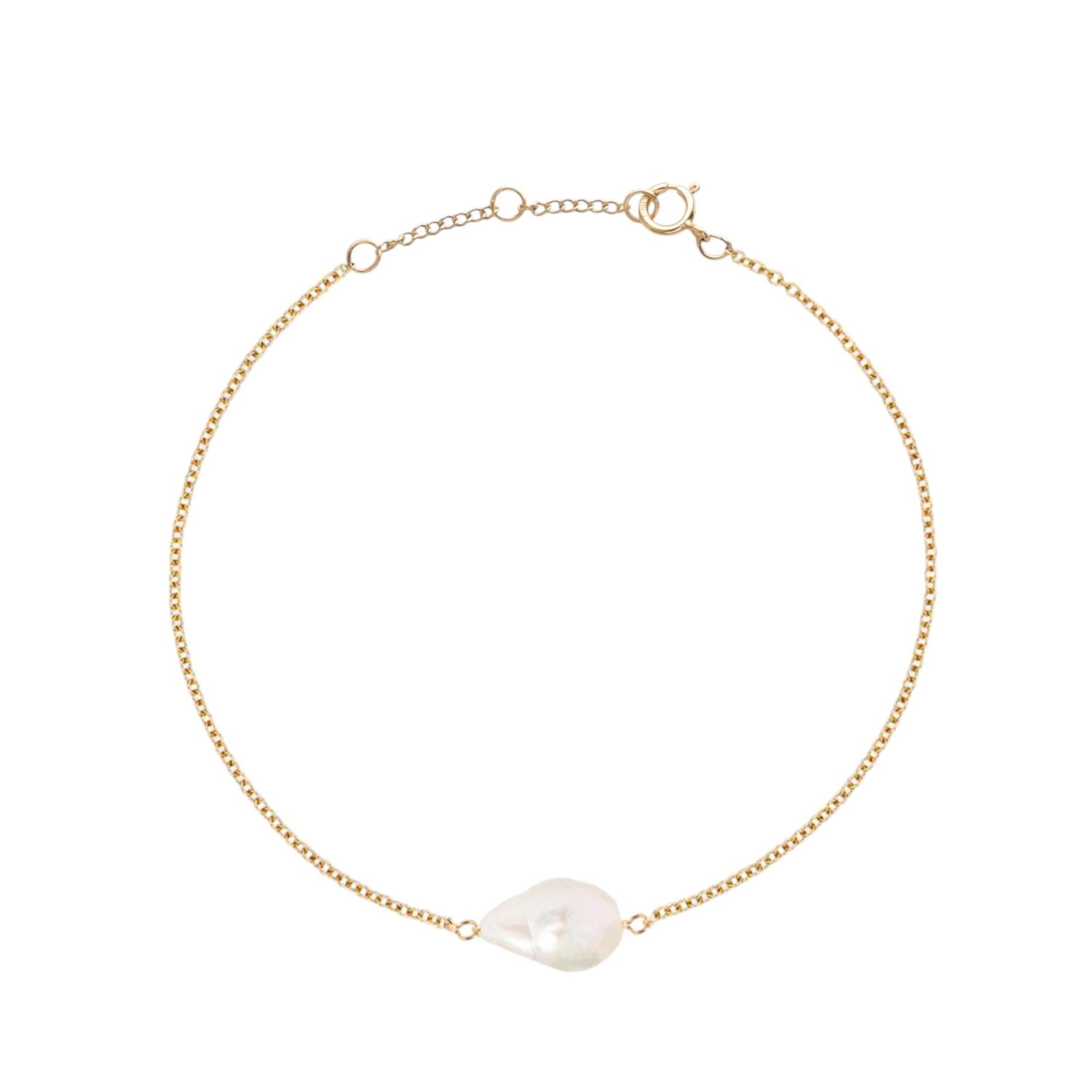 Ella Palm Women's Gold / White Eva Baroque Pearl Gold Fine Bracelet