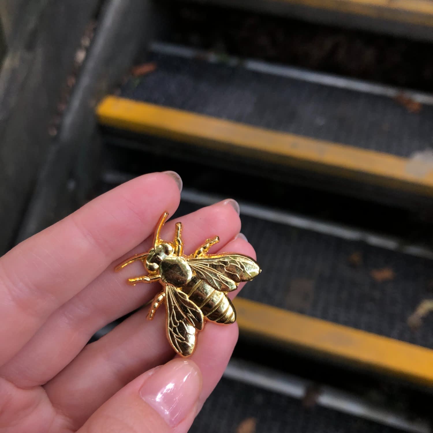Golden Metal Pin Bee | Make Heads Turn | Wolf & Badger