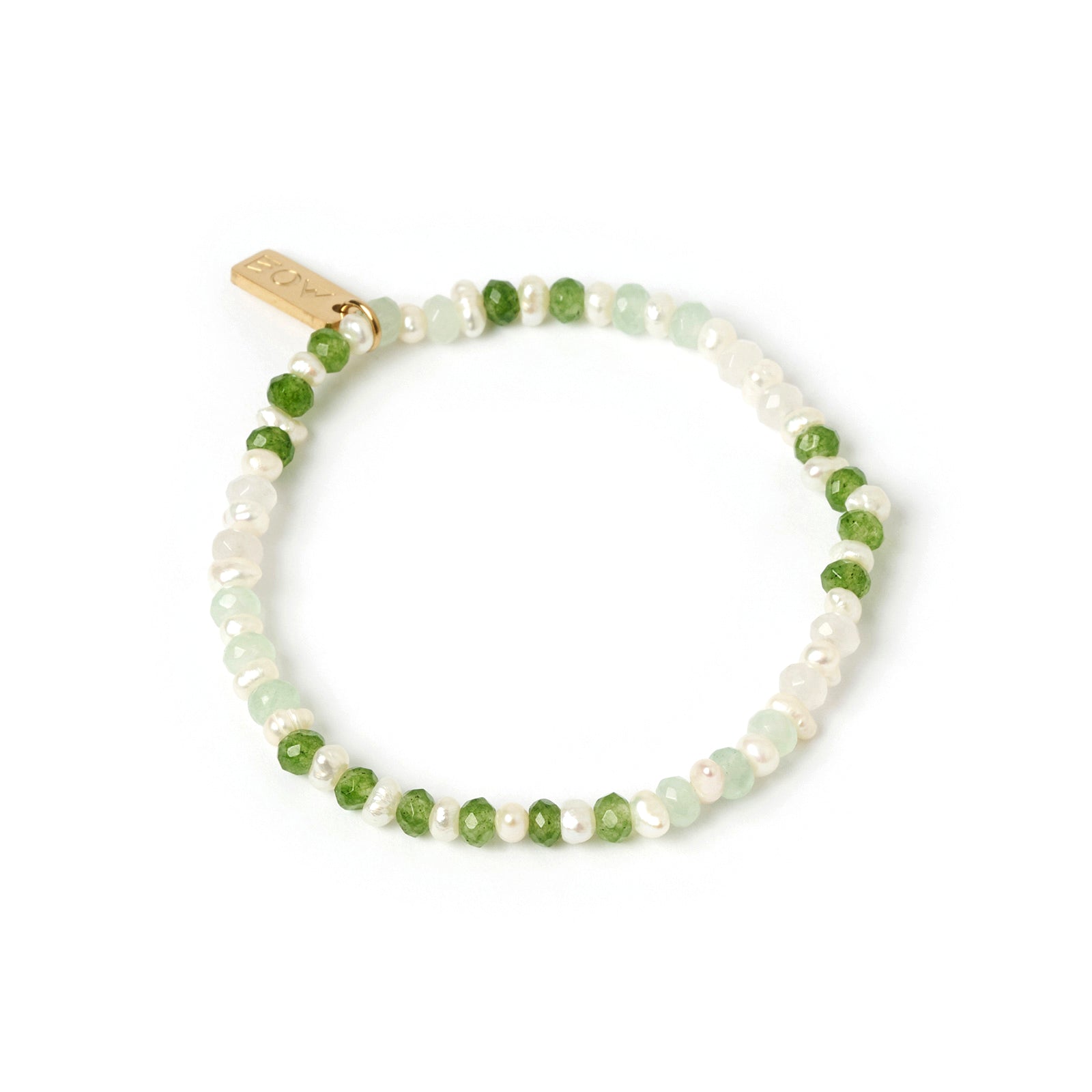 Women’s Green Bloom Pearl & Gemstone Bracelet - Moss Arms of Eve