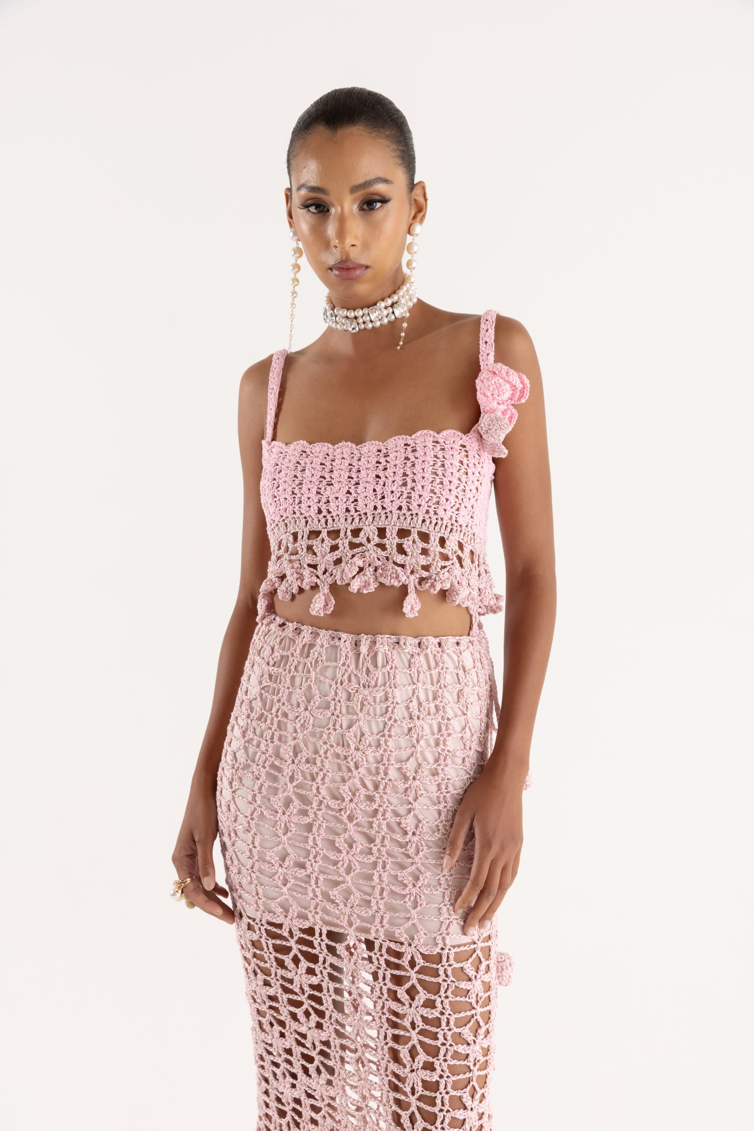 Pink Vanilla Handmade Crochet Top | ANDREEVA | Wolf & Badger