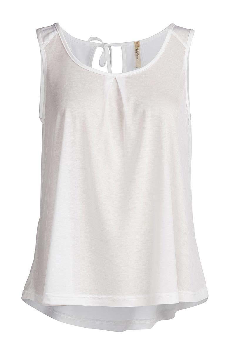 Women’s White Round Neck Sleeveless Top Extra Small Conquista