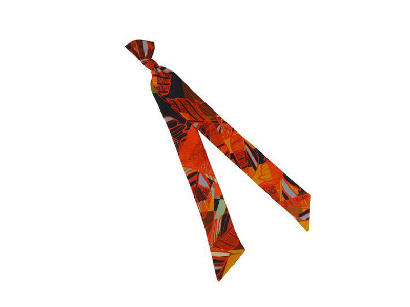 Women’s Yellow / Orange / Red Banderole - Silk Ribbon Scarf - Feather Jungle Sj Lalage Beaumont