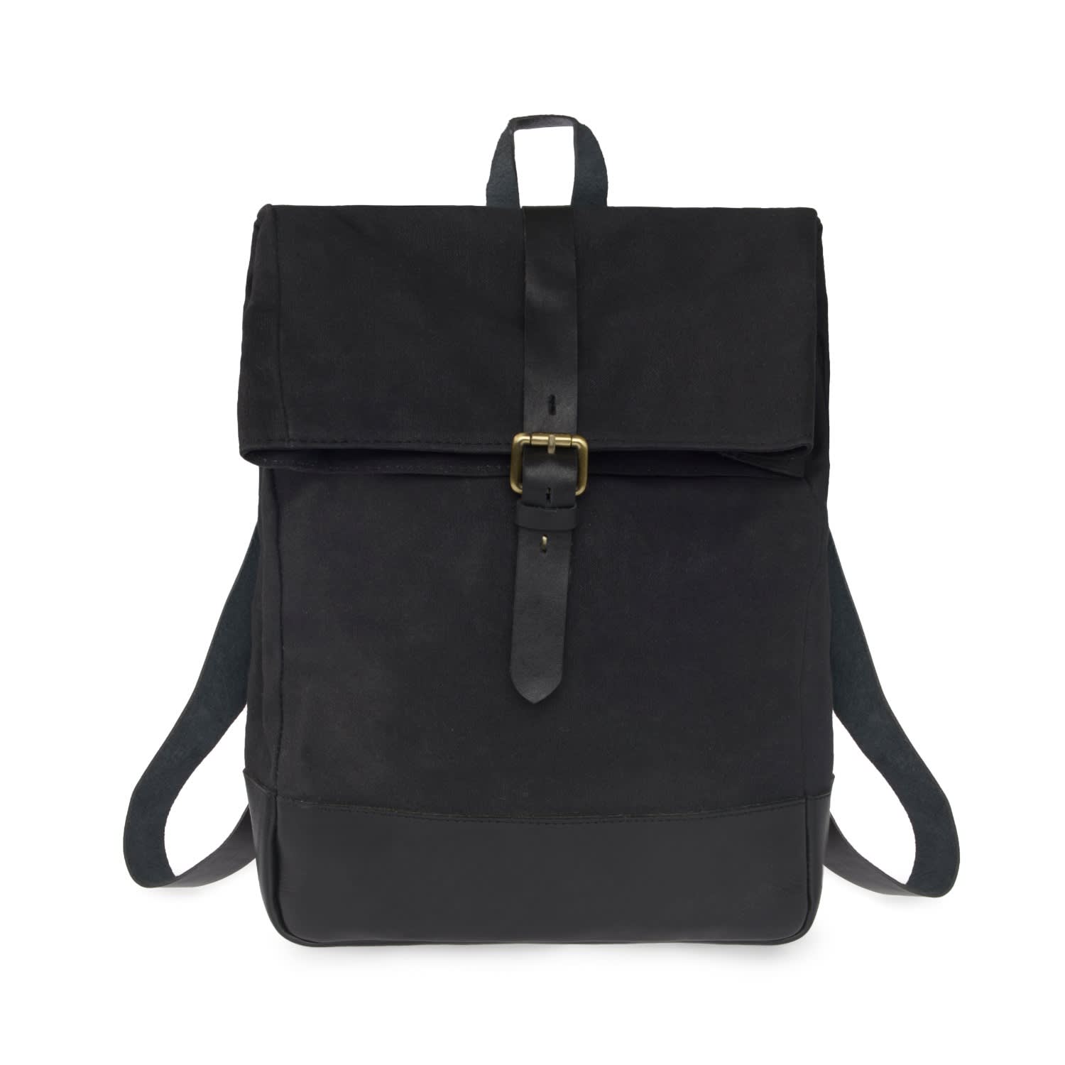 mens leather roll top backpack