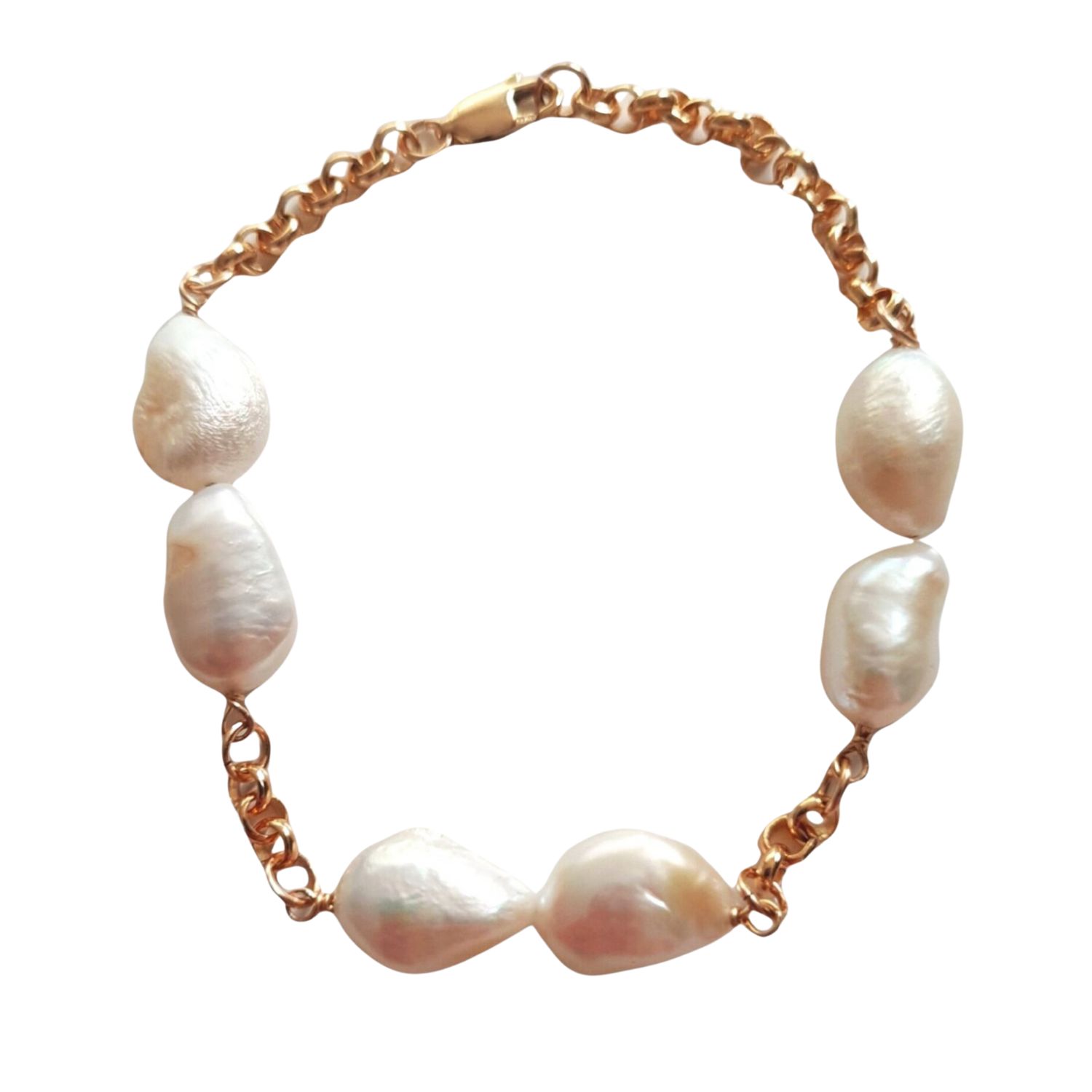 Women’s White The Bella Pearl Bracelet - Gold Mare De Vetro