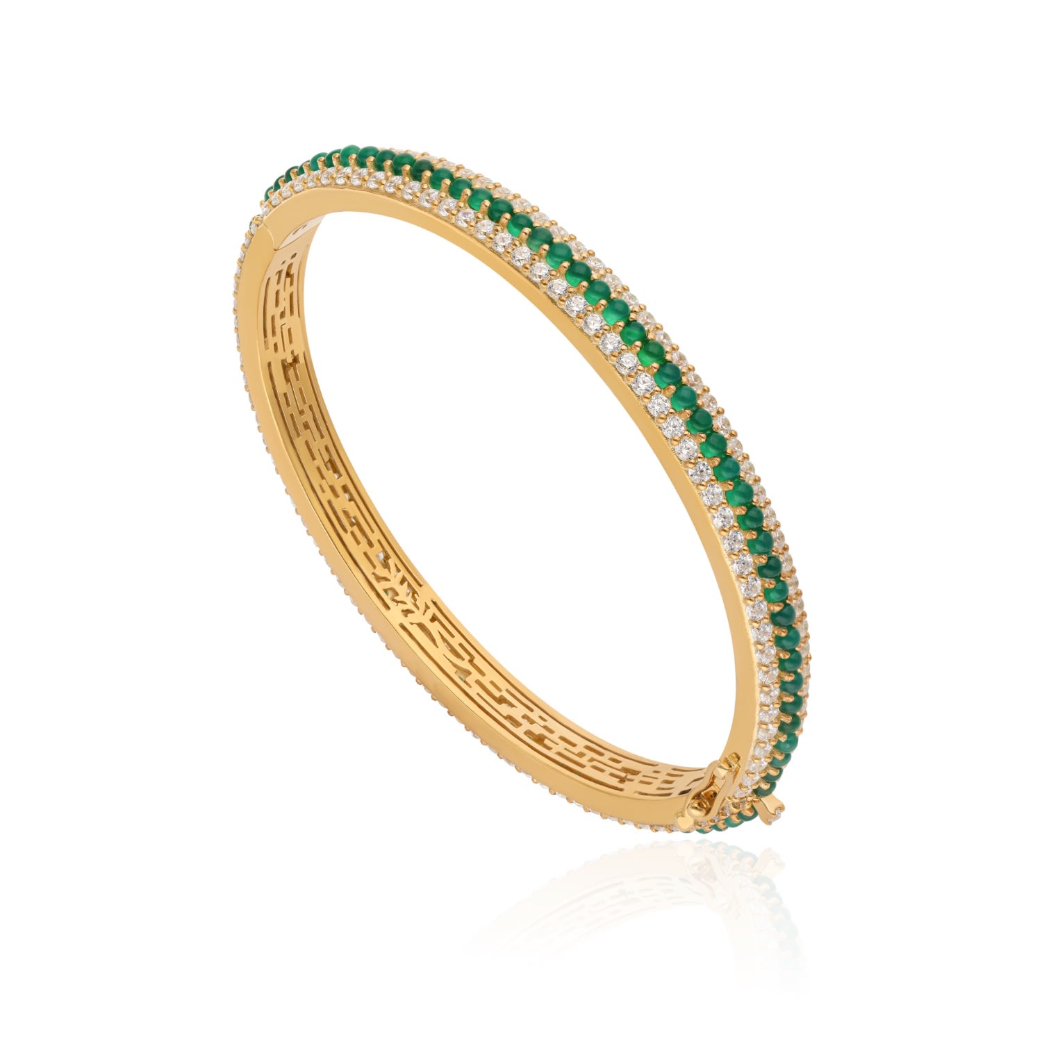 Women’s Gold / Green Summer Sparkle Bracelet - Green Onyx Preeti Sandhu