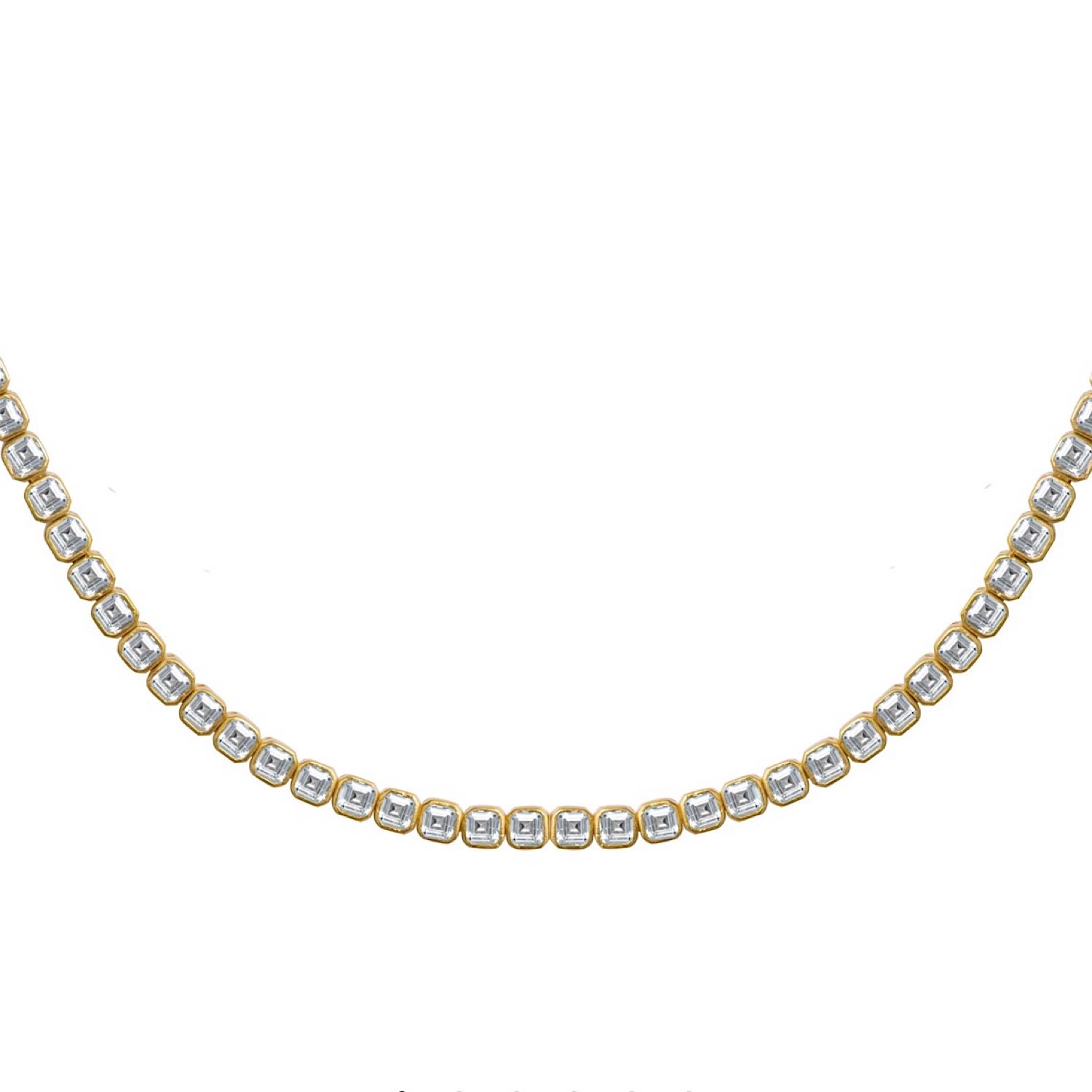 Women’s Silver / Gold Baguette Asscher Cut Diamond Choker Selen Jewels