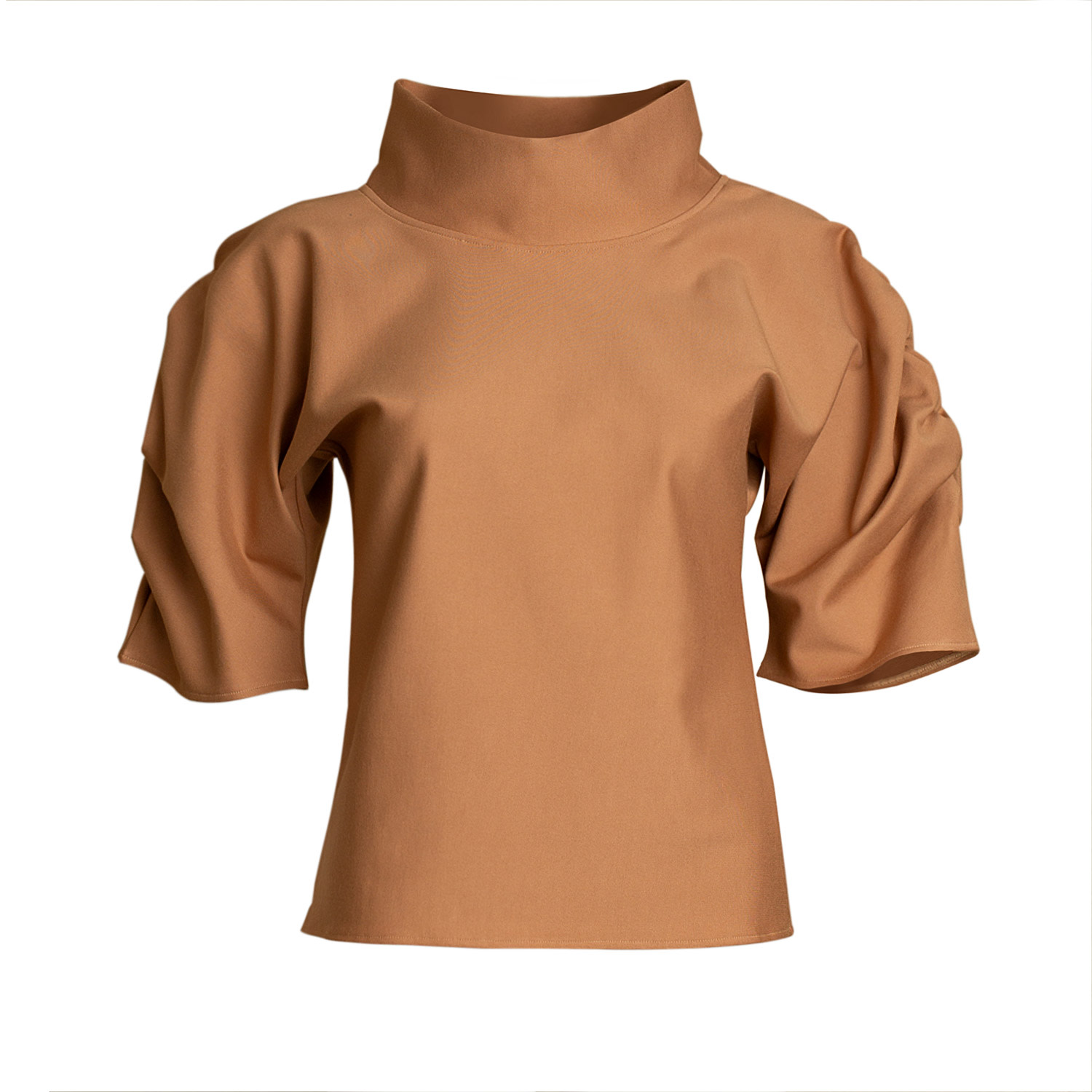 Bianca Popp Women's Neutrals Puff Blouse With Collar In Nude In Brown
