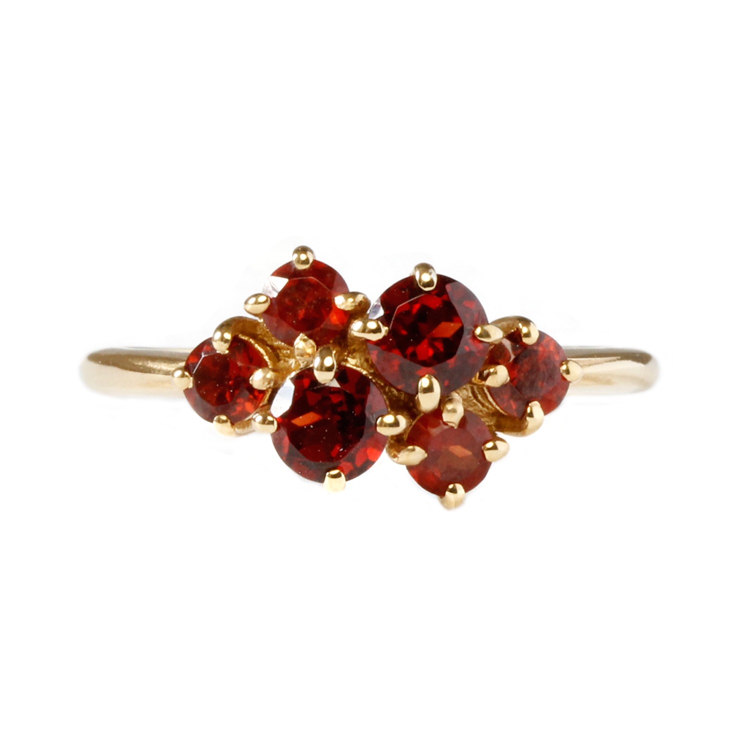 Garnet cluster rings yellow gold deals