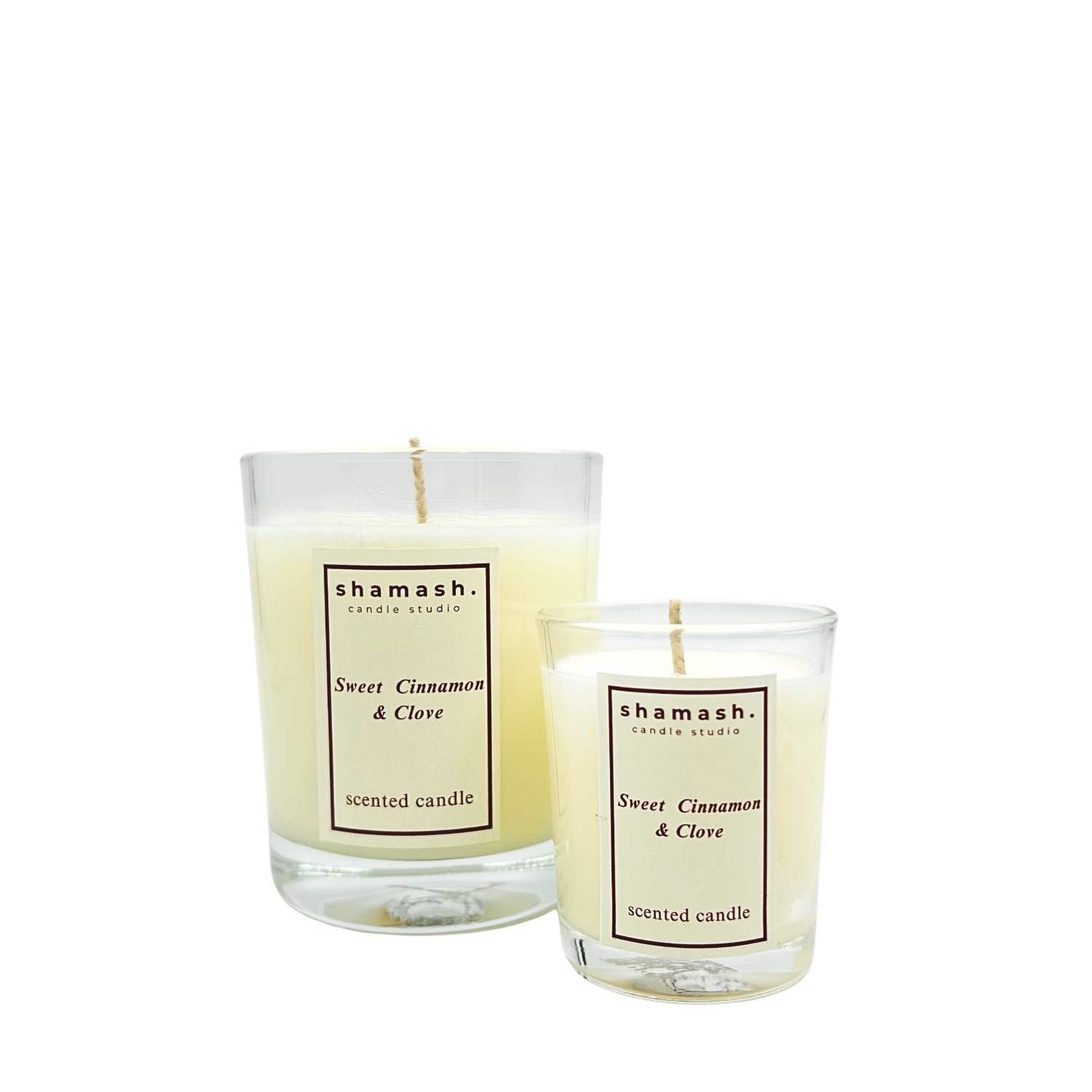 Shamash Candle Studio Neutrals Sweet Cinnamon & Clove Embers Of Solstice Collection Candle 230ml & Candle 80ml In Yellow