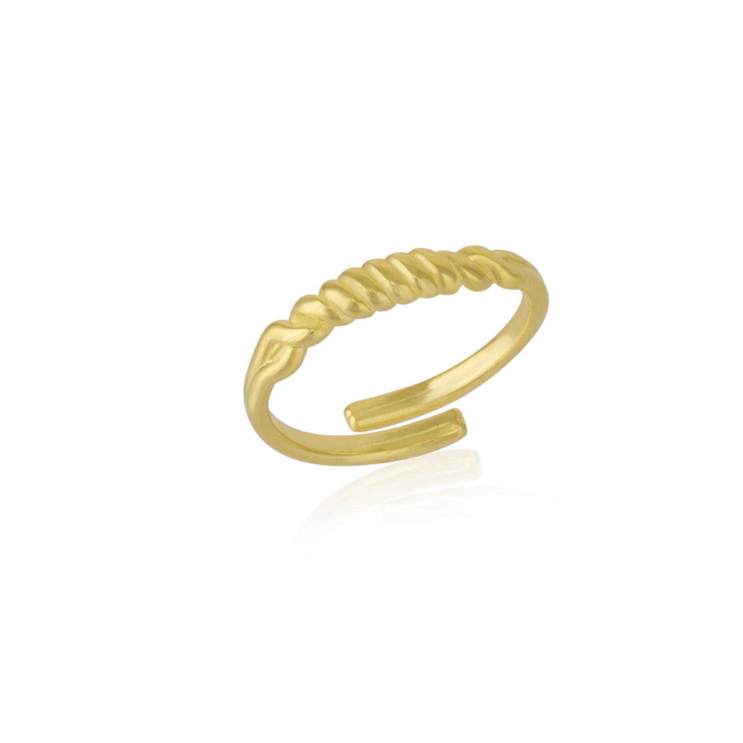 Spero London Women's Twisted Screw Sterling Silver Ring - Gold In Gold