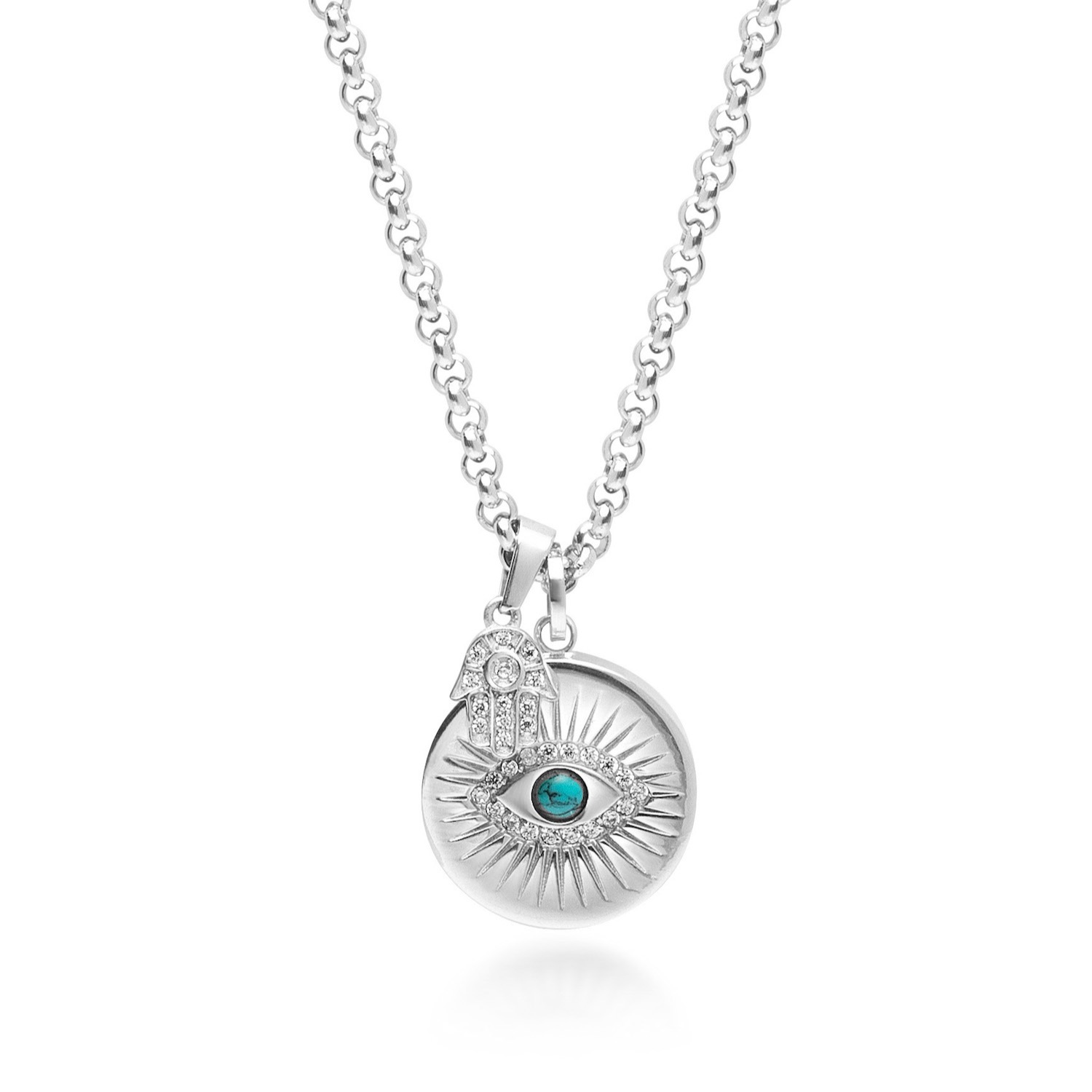 Hamsa Hand Necklace in 925 oxidized sterling silver — WE ARE ALL SMITH