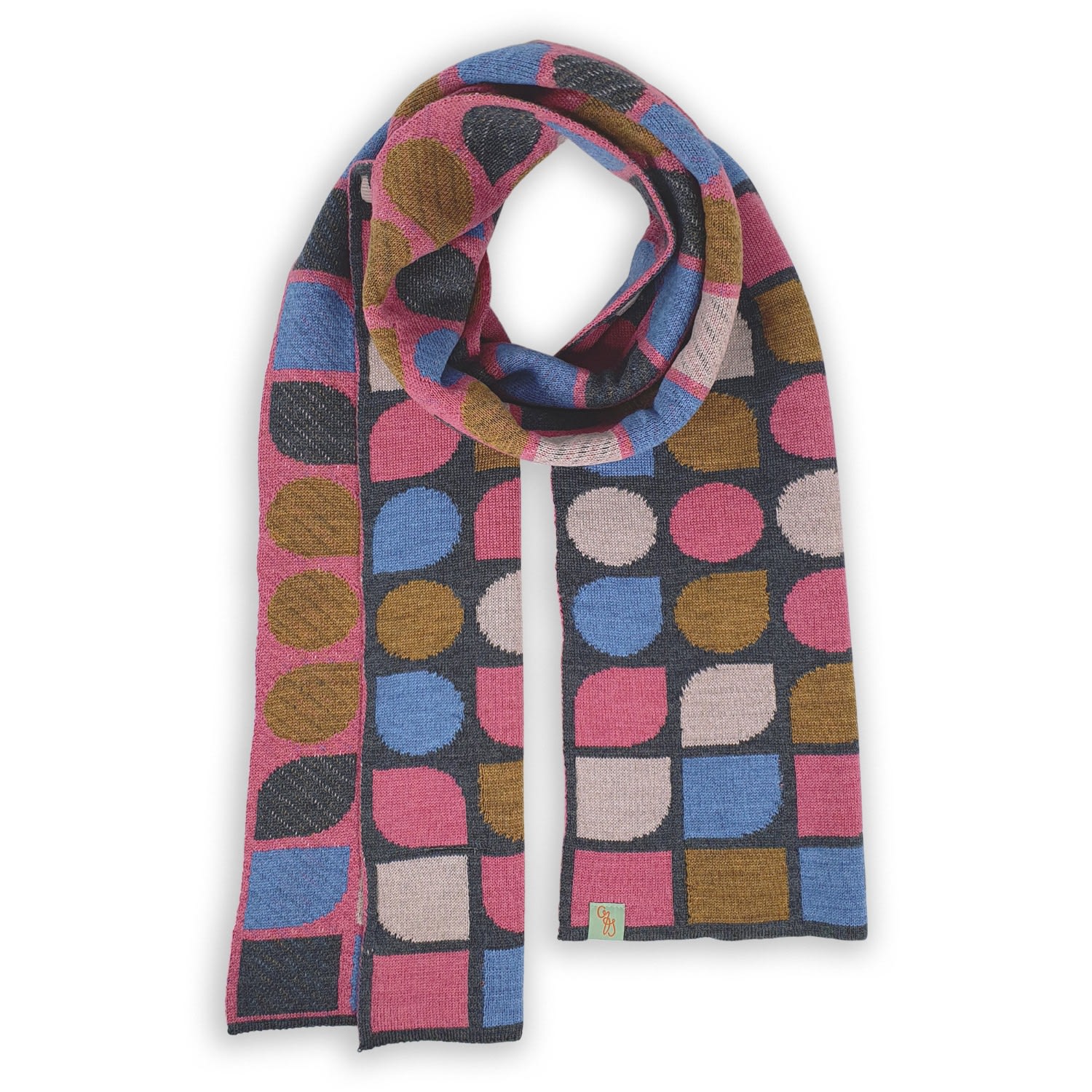 Otto & Spike Women's Grey Scarves - Haus - Charcoal, Musk Pink In Gray