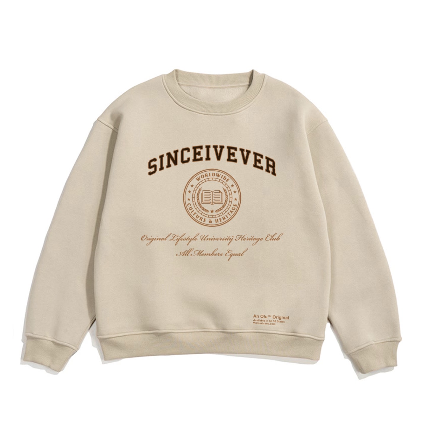 Neutrals The Sinceivever Campus Sweatshirt Extra Large Original Lifestyle University