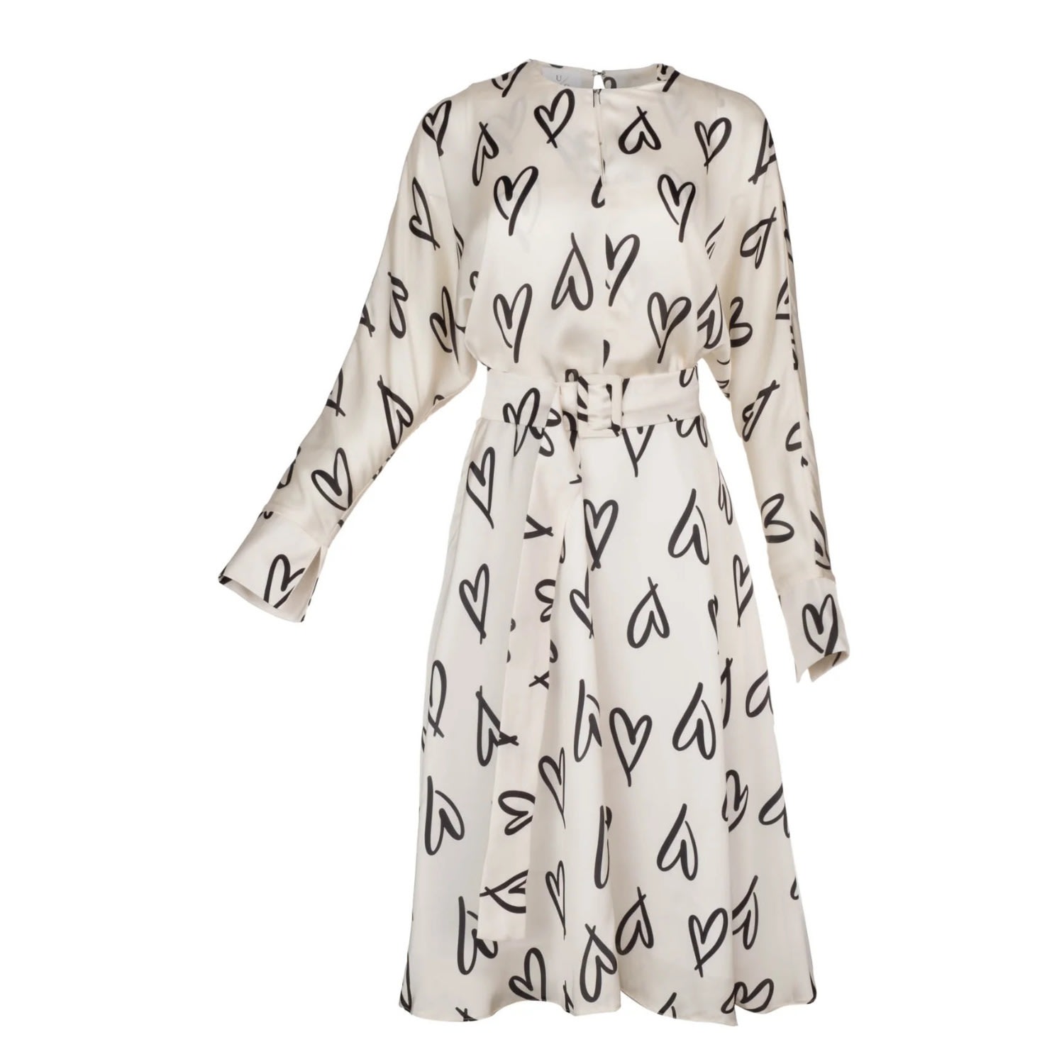 Undra Celeste New York Women's Neutrals Yvonne Scribble Heart Dress