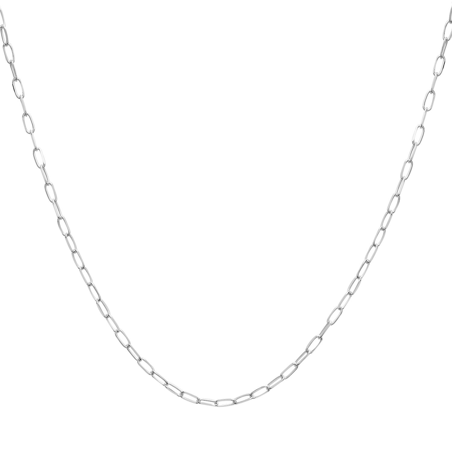 Miki & Jane Women's Silver Midi Paperclip Chain Necklace - White Gold In Silver