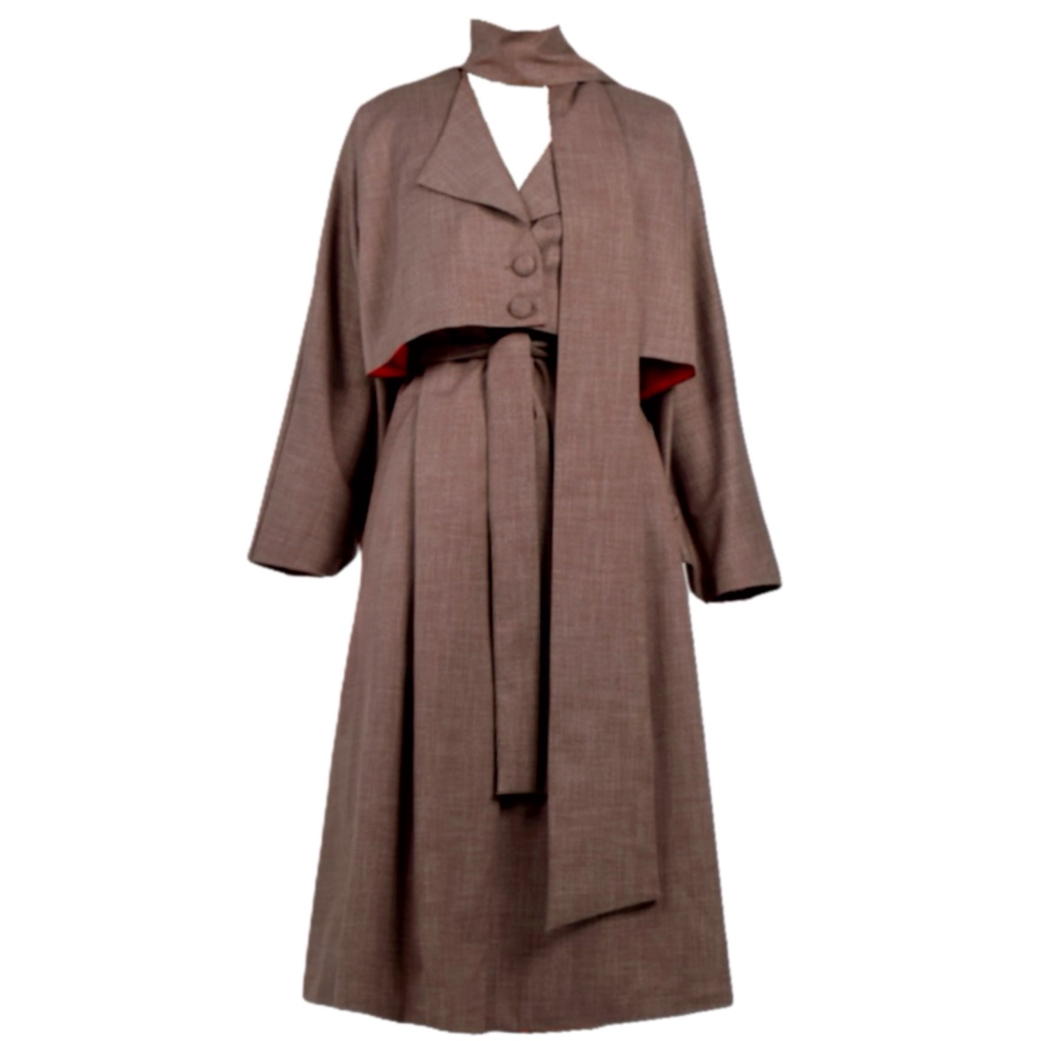 Women’s Selte Two Piece Trenchcoat Brown L/Xl Famiuo