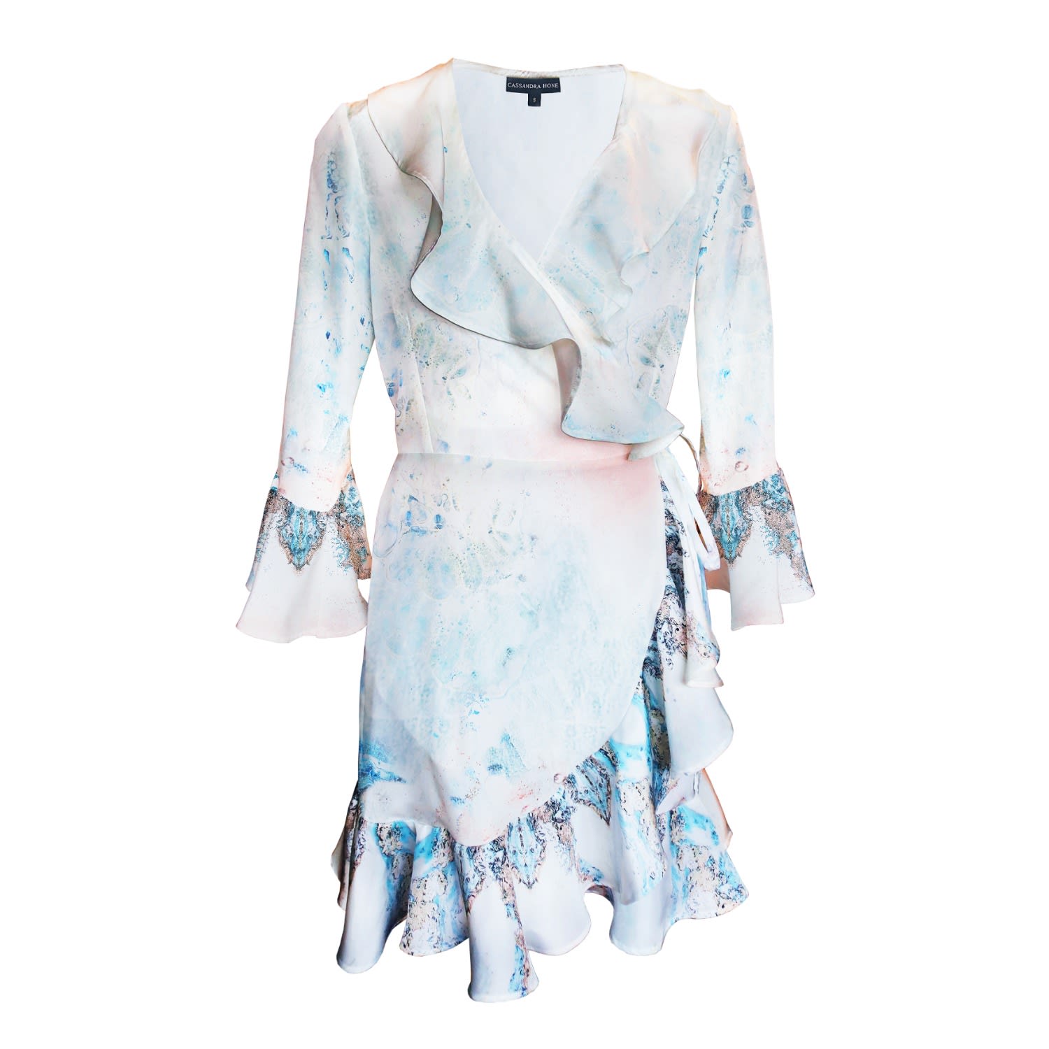 Cassandra Hone Women's Silk Wrap Dress Mini - White In White