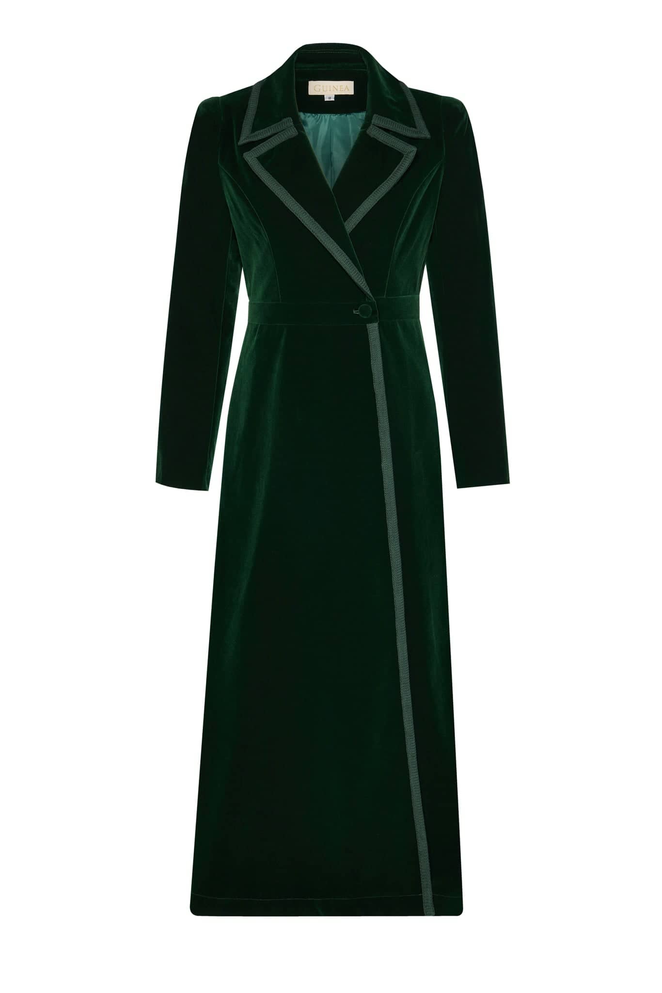 Guinea Velvet Coat Dress - Green