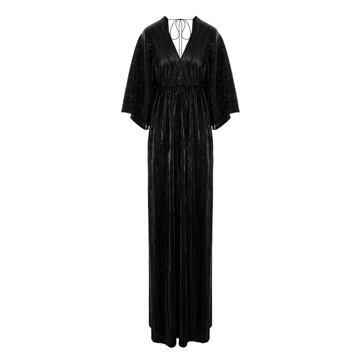 Roserry Women's Athens Maxi Pleated Lurex Satin Dress In Black In Black