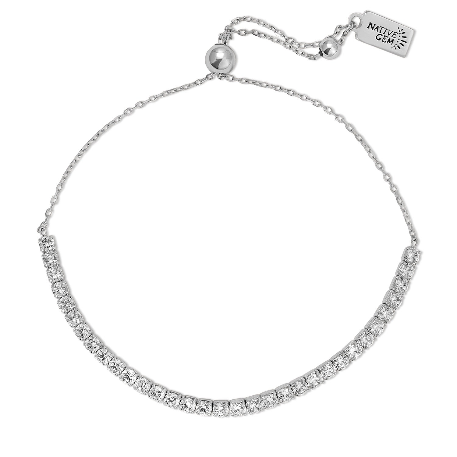 Native Gem Women's Shimmer Tennis Bracelet- Sterling Silver In Gray