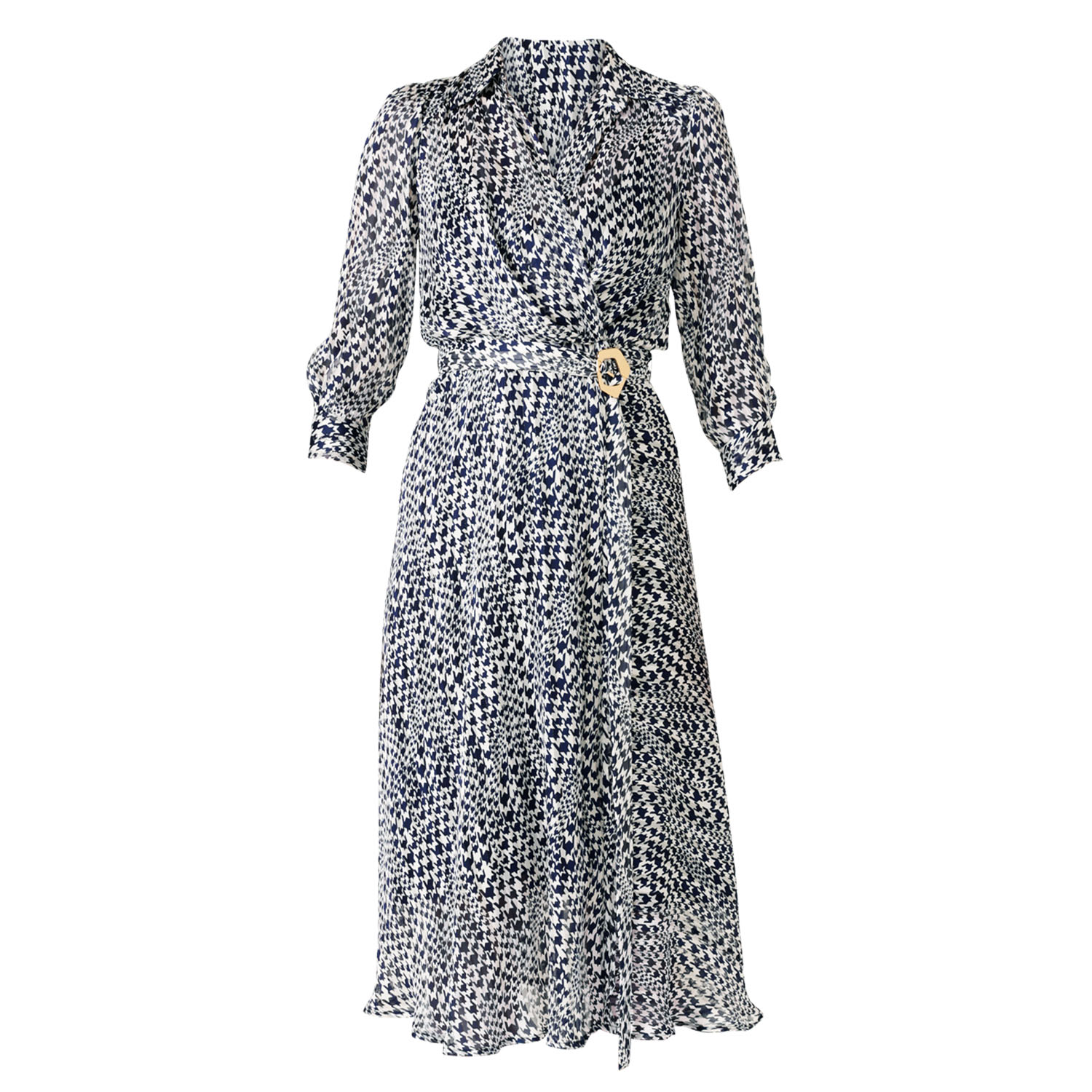 Women’s Blue Herringbone Dress Small Sacha Drake