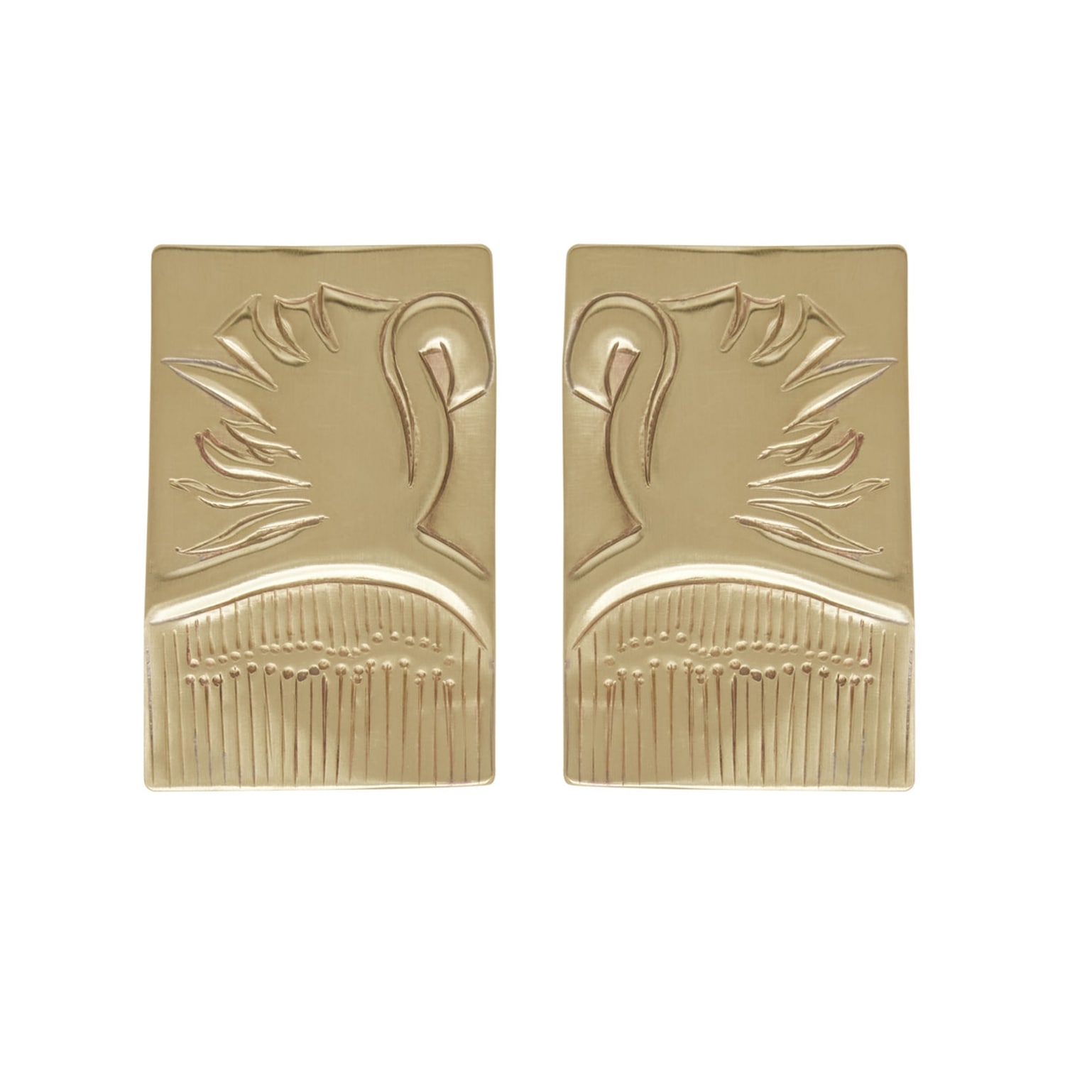 Zeworks Women's Gold Swan Rune Earrings In Gold