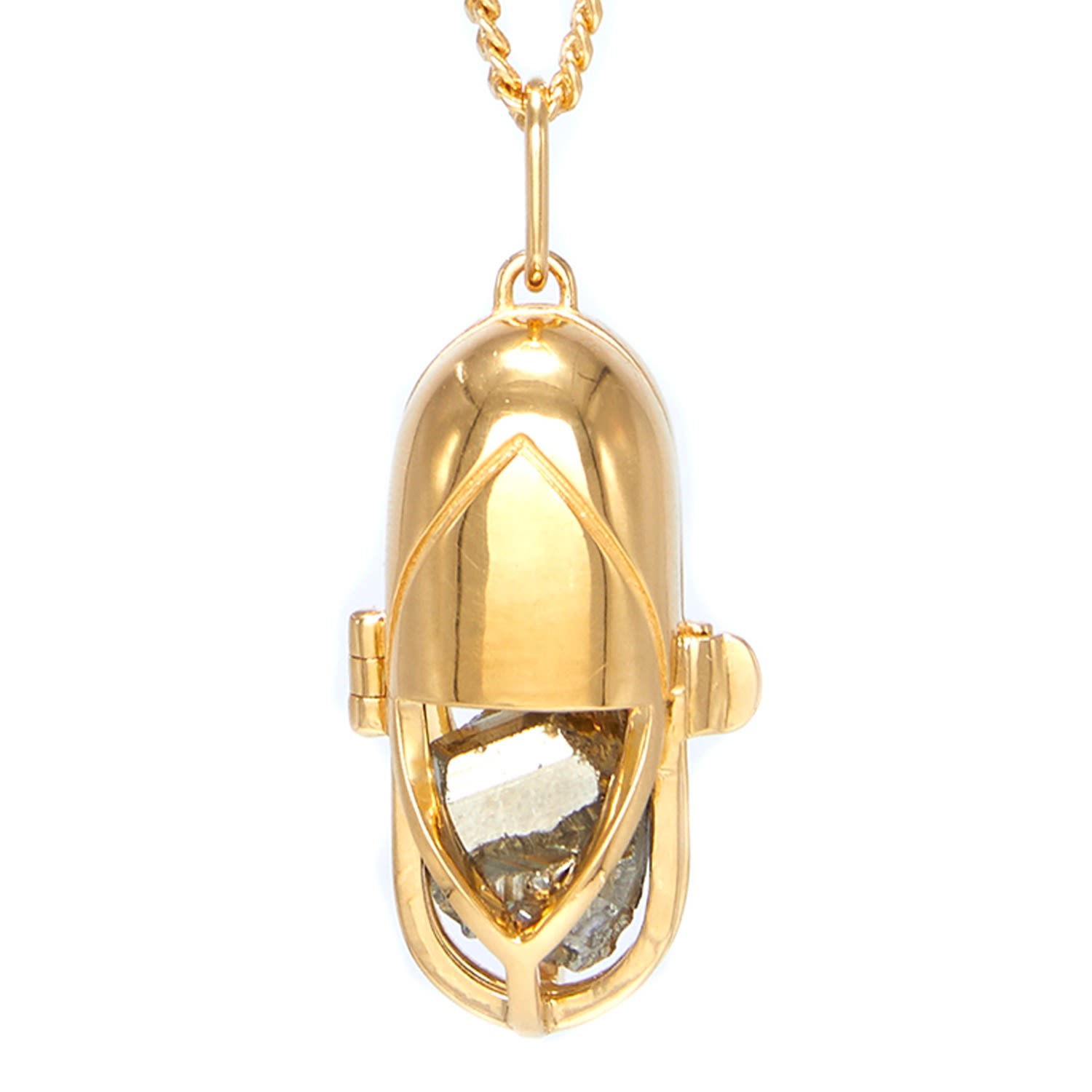 Women’s Grey Capsule Crystal Pendant - Vermeil - Pyrite Capsule Eleven