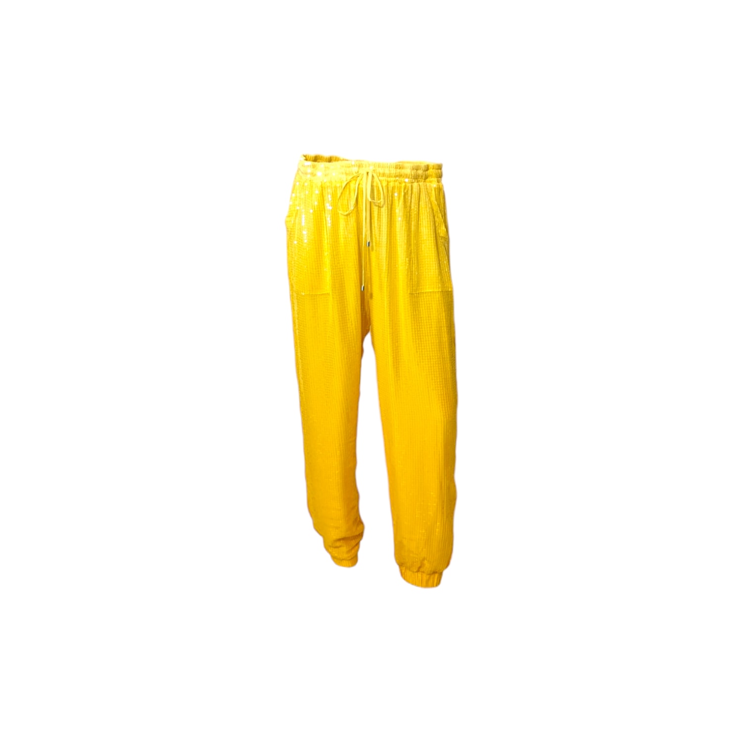 Women's Yellow Unisex Sunshine Sequin Joggers | Medium | Julia Clancey