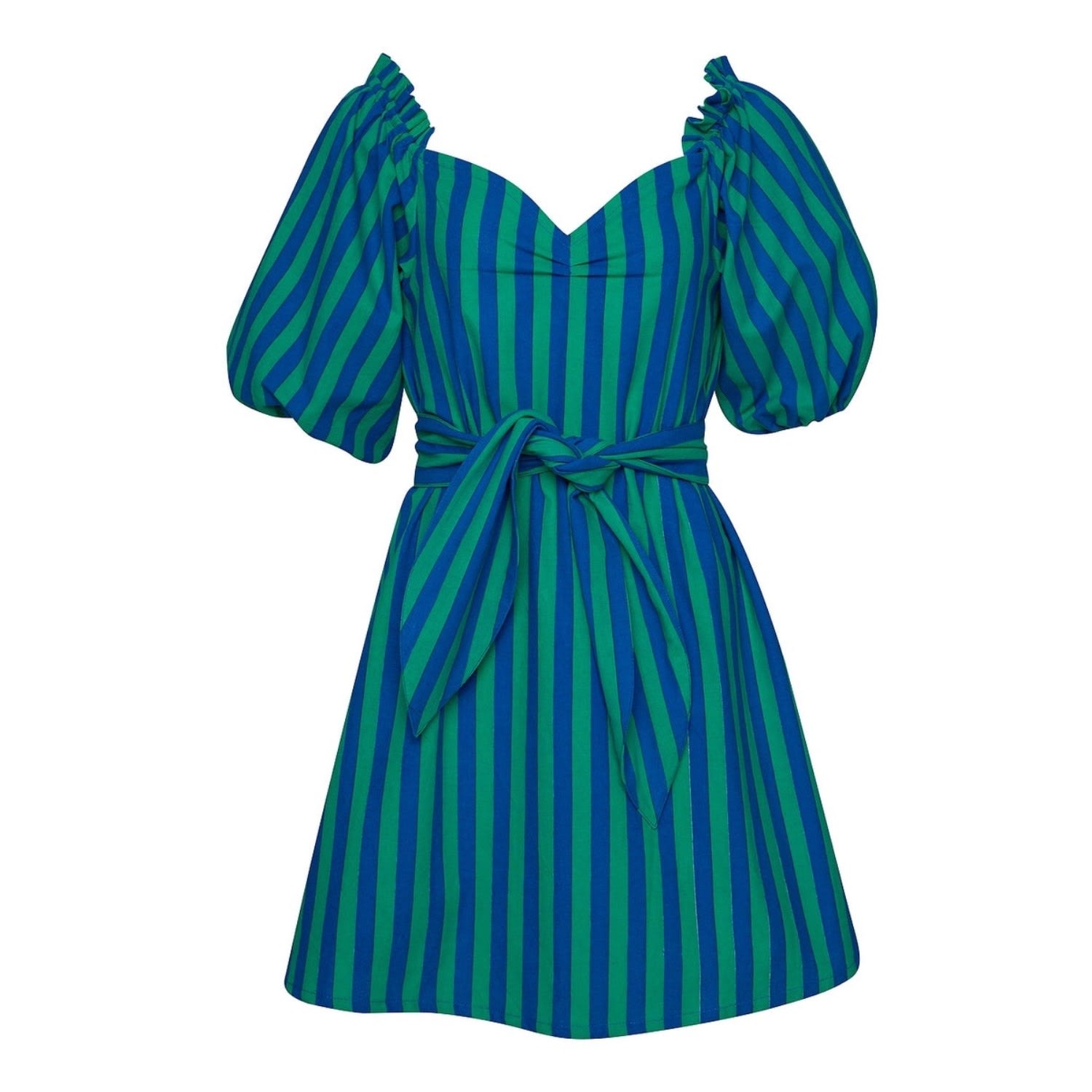State Of Georgia Women's Blue / Green Sweetheart Sun Dress Whippy Green & Blue In Blue/green