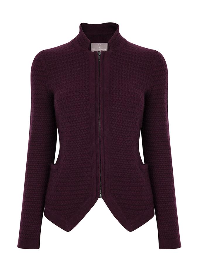 Women’s Red Nehru Jacket - Bordeaux Medium Emma Jane Knight