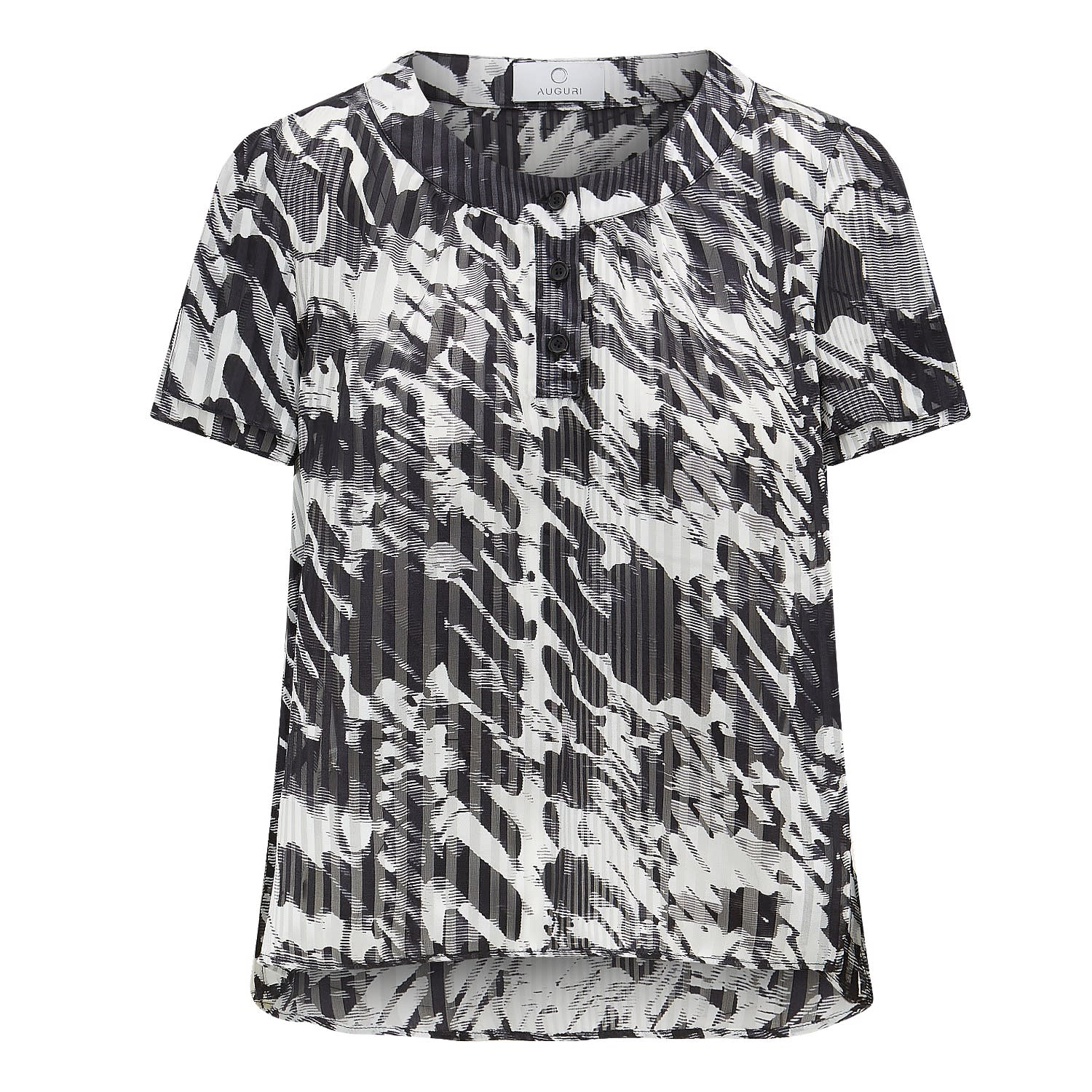 Auguri Women's Black / White Monochrome Cape Blouse In Multi