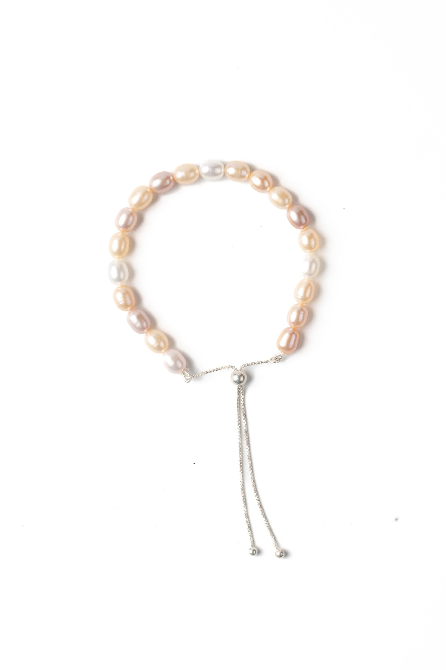 The Link Between Women's Verona Velvet Natural Luster Pearl Silver Adjustable Bracelet In Gray