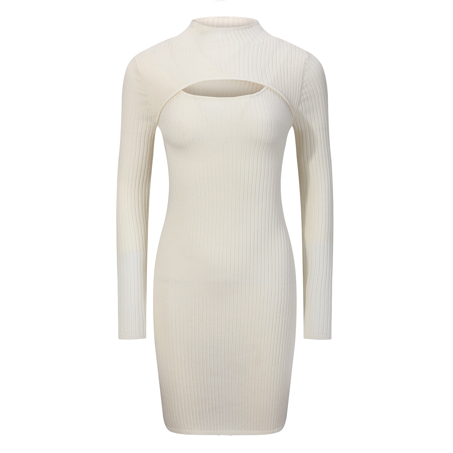 Nuaje Nuaje Women's Jess Merino Wool Cut Out Mini Dress In White In White