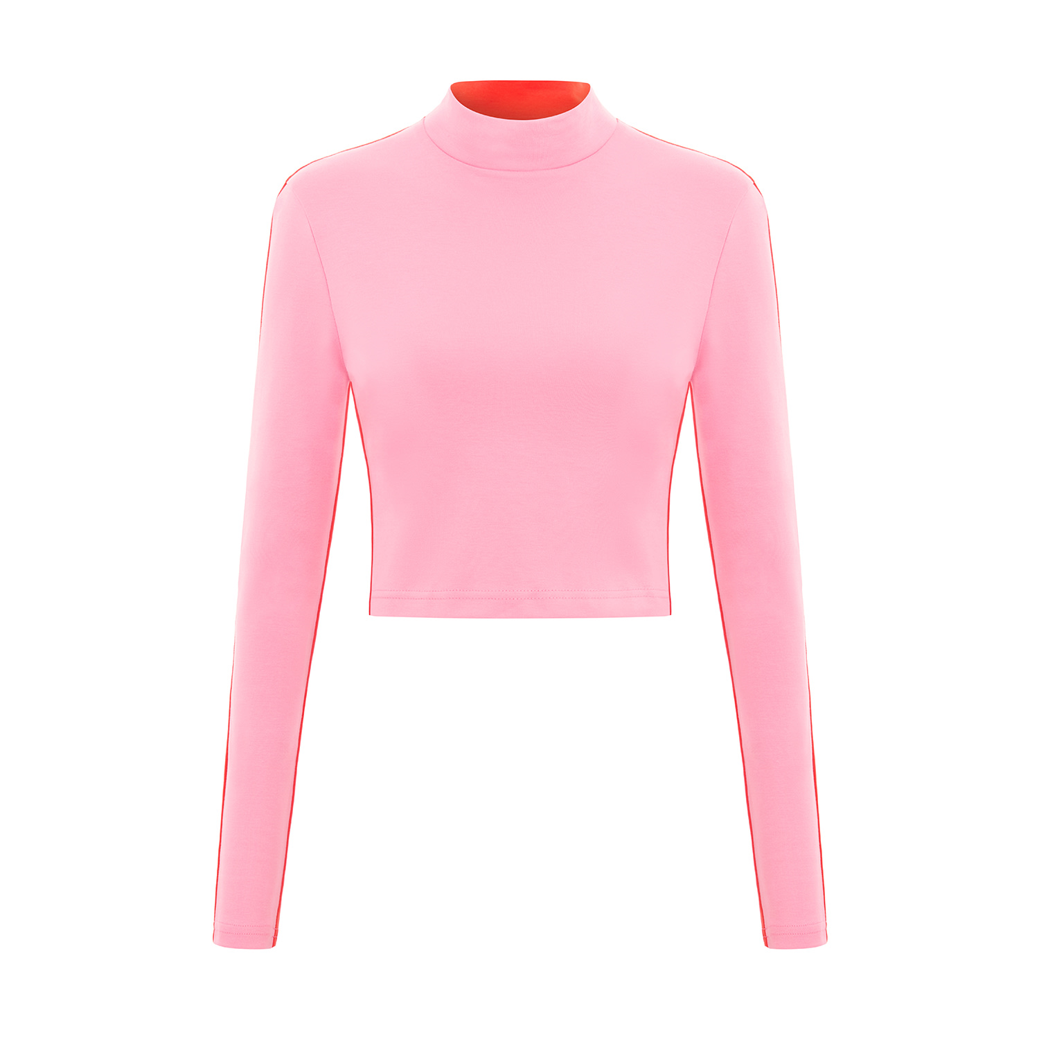 Blonde Gone Rogue Women's Pink / Purple / Red Bougie Cropped Turtleneck Top In Pink And Red In Pink/purple/red