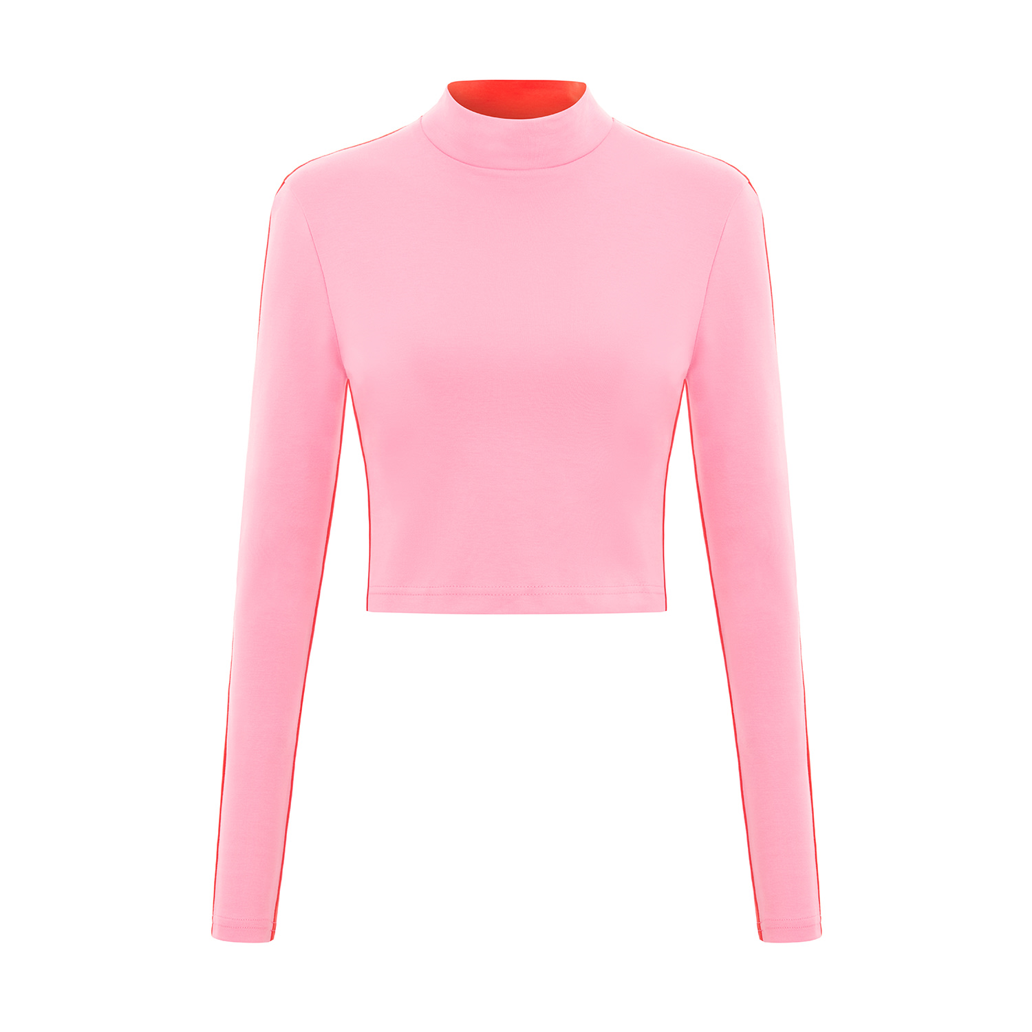 Women’s Pink / Purple / Red Bougie Cropped Turtleneck Top In Pink And Red Extra Large Blonde Gone Rogue